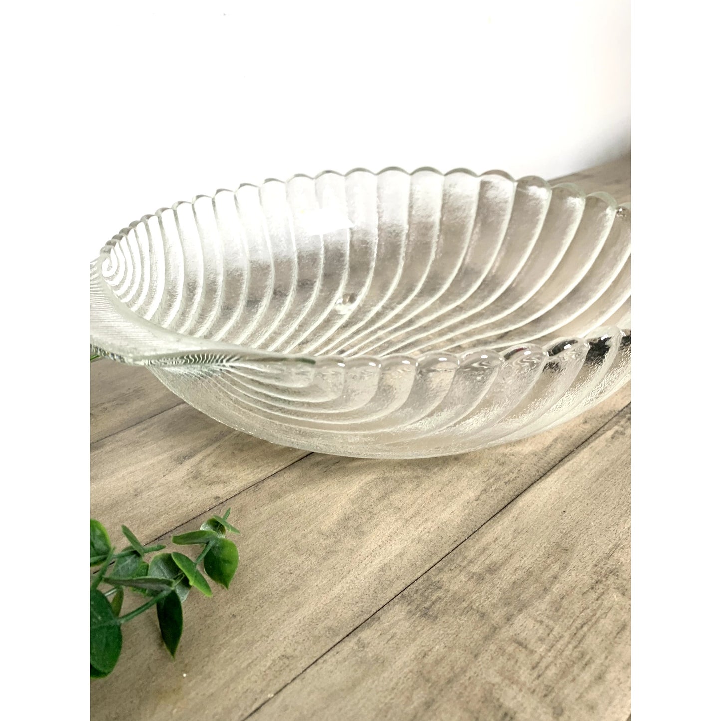 Vintage Anchor Hocking Clam Shell Glass Serving Dish Set 3pc Coastal Cottage