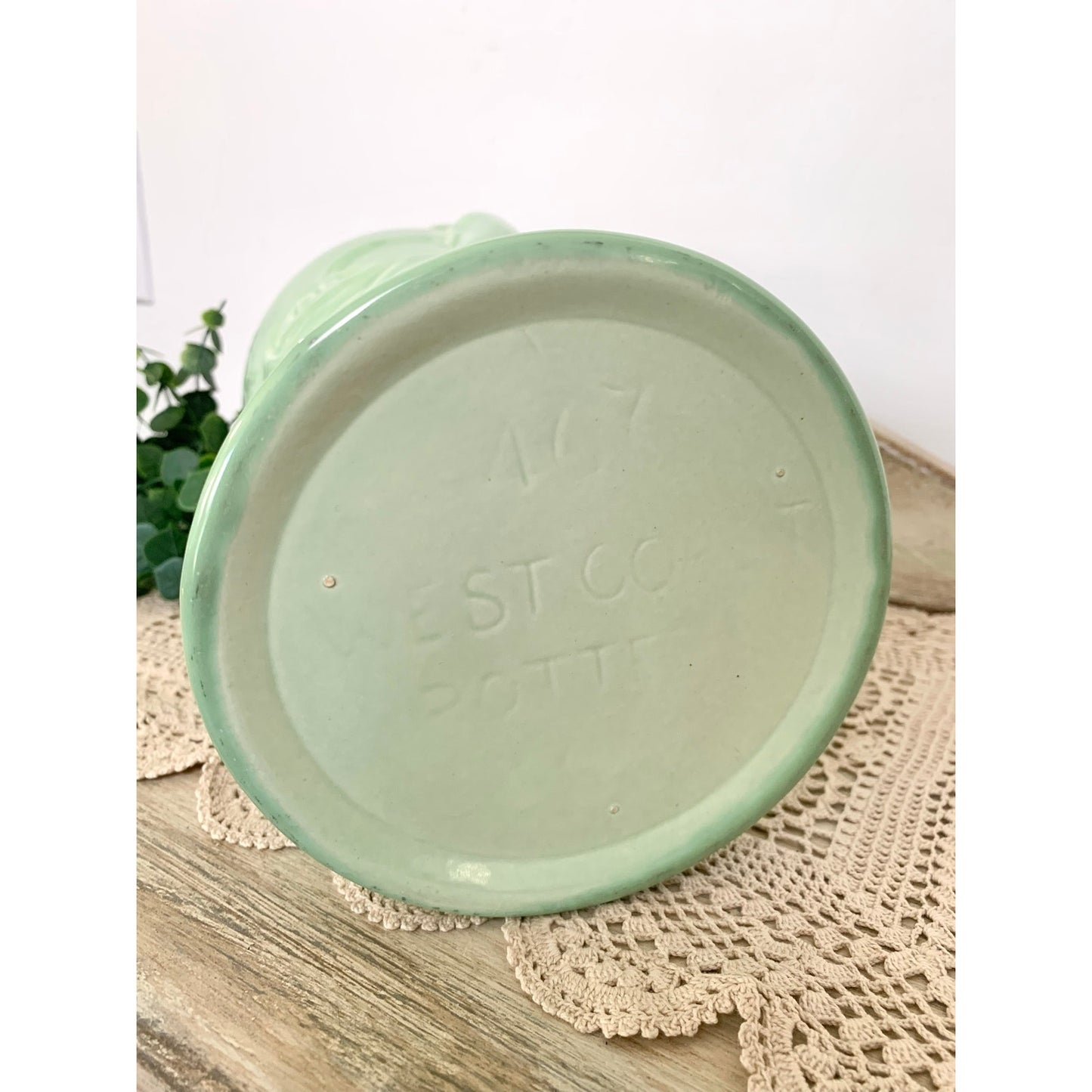Vintage West Coast Pottery Green Bird Vase Art Deco Style Ceramic 12 Inch