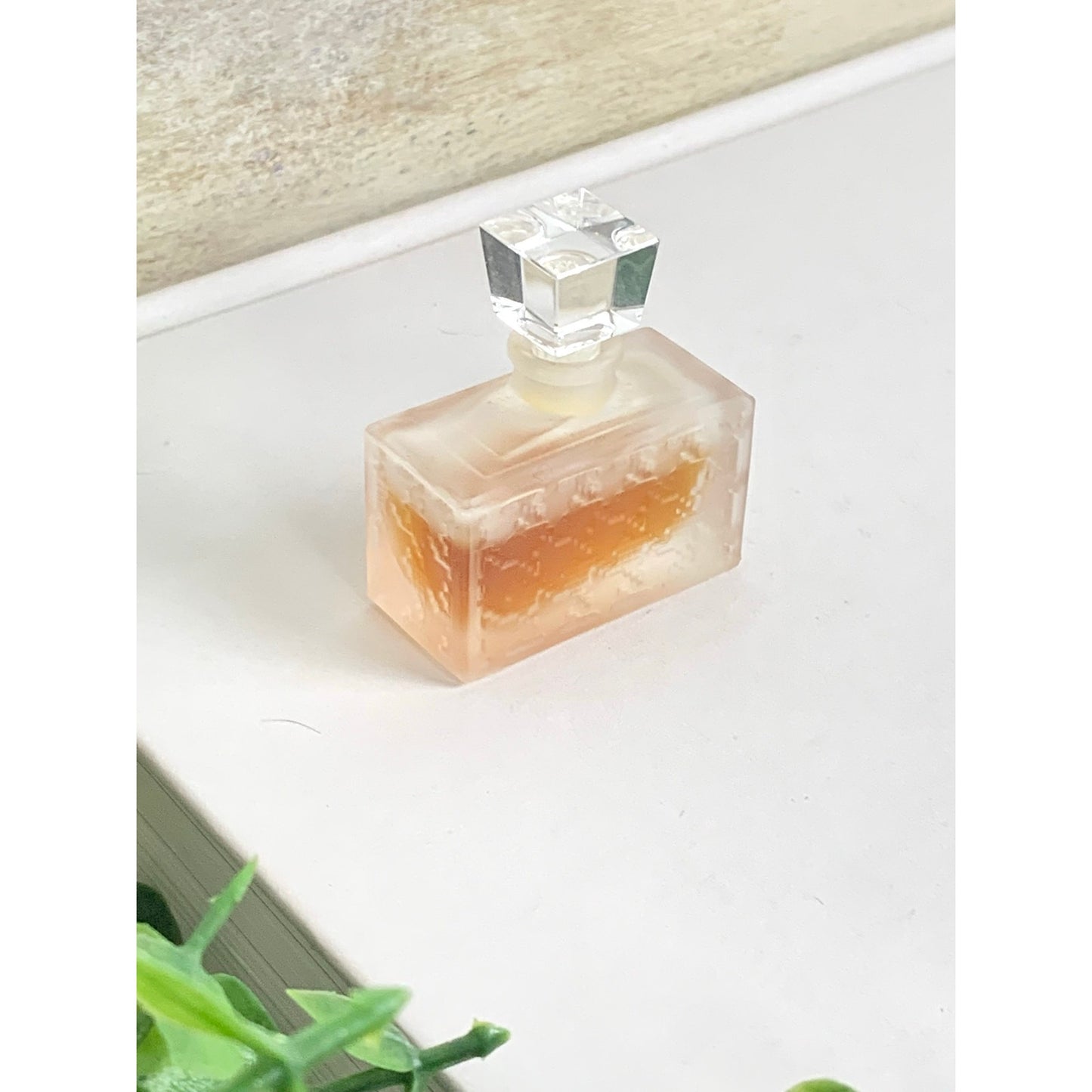 Vintage Christian Dior Miss Dior Miniature Perfume Splash Bottle Frosted Glass