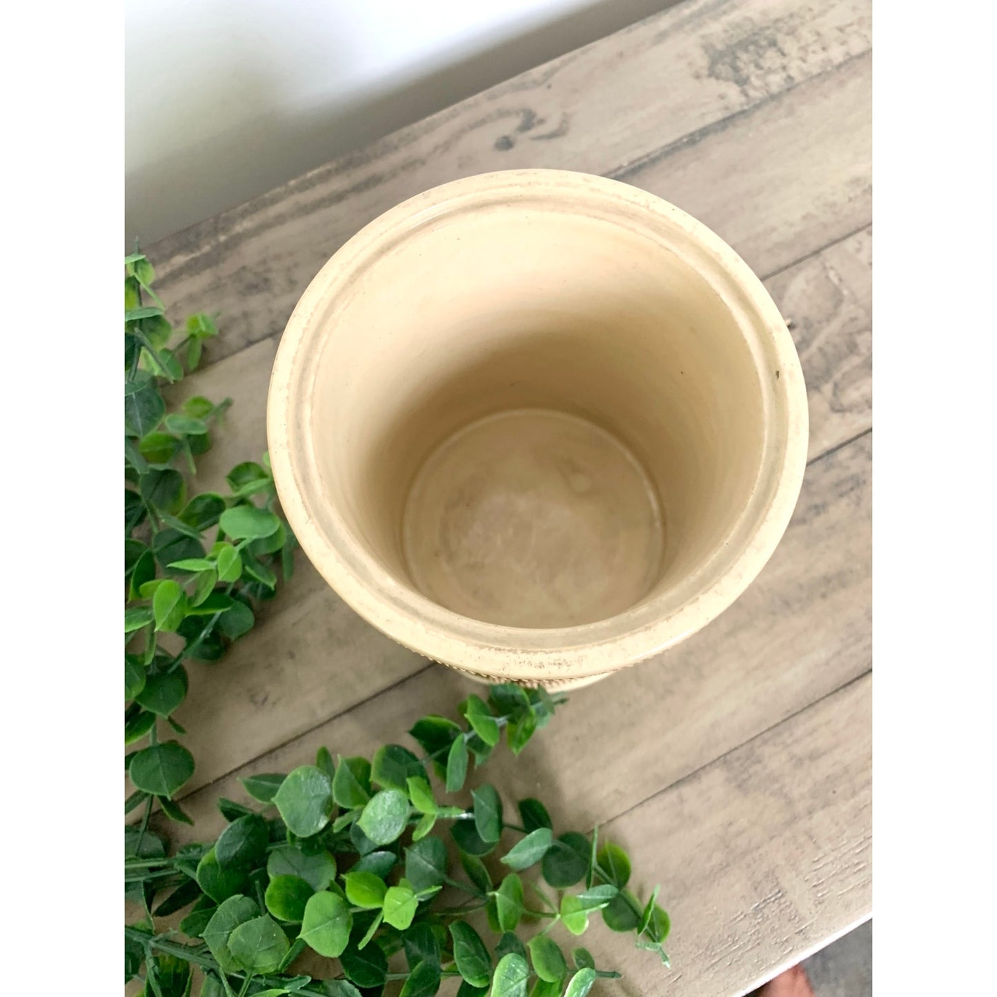 Antique German Majolica Style Pottery Jardiniere Crock Tobacco Jar Humidor