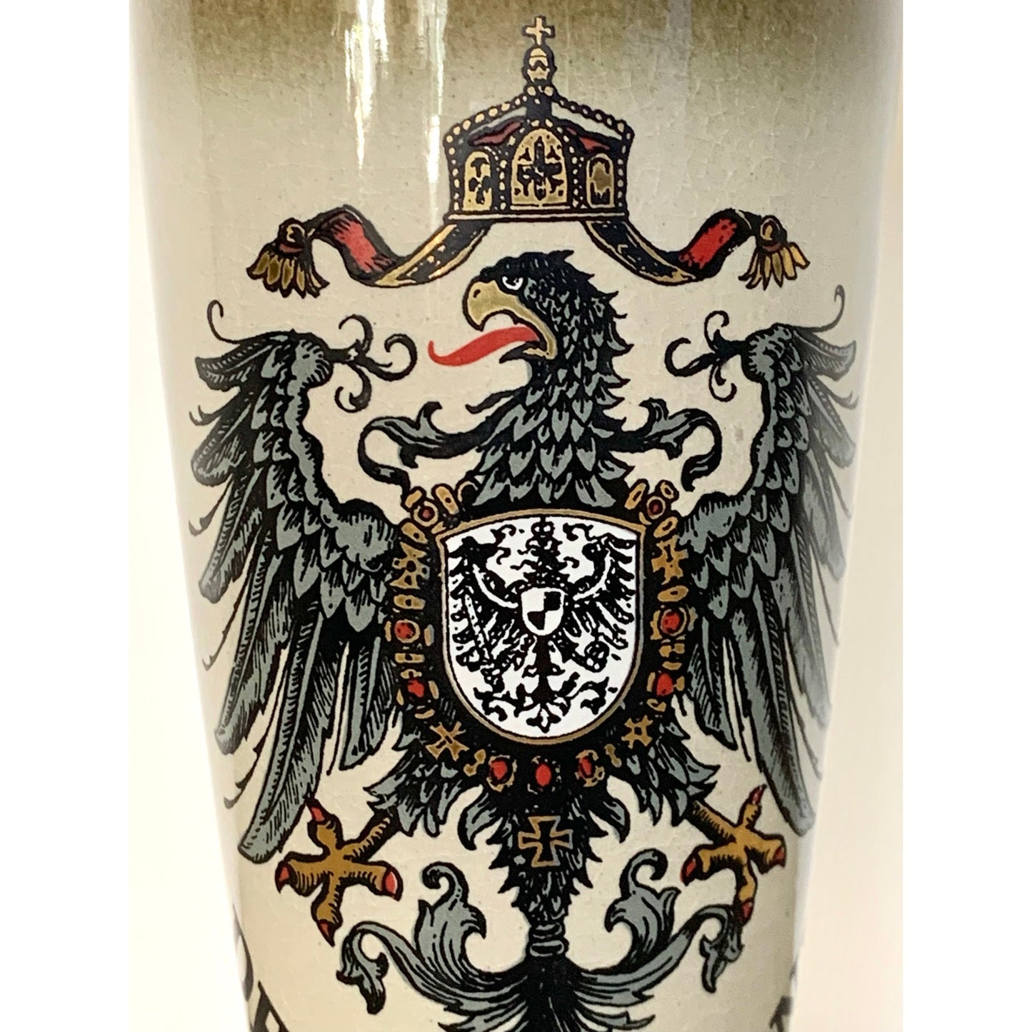 Vintage KING West Germany Deutschland Ceramic Stein Vase with German Eagle Crest