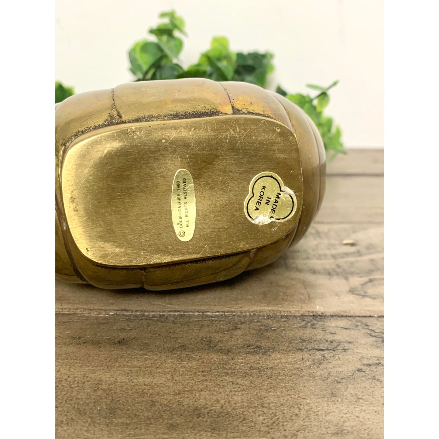 Vintage 1980 Dolbi Cashier Brass Shell Vase Art Deco Coastal Nautical Old Money