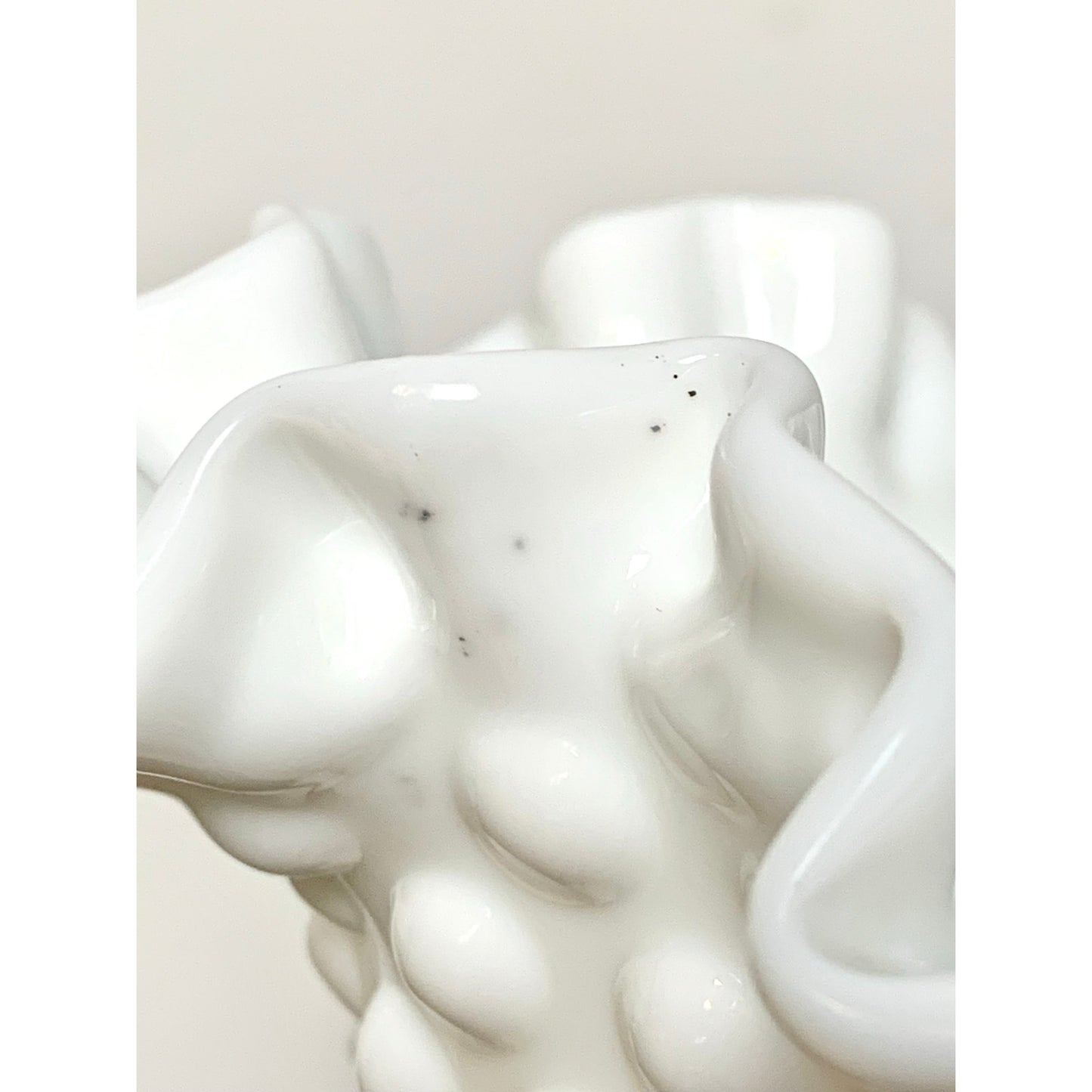 Vintage Fenton Hobnail Milk Glass Vase with Fluted Rim – White Pedestal Vase