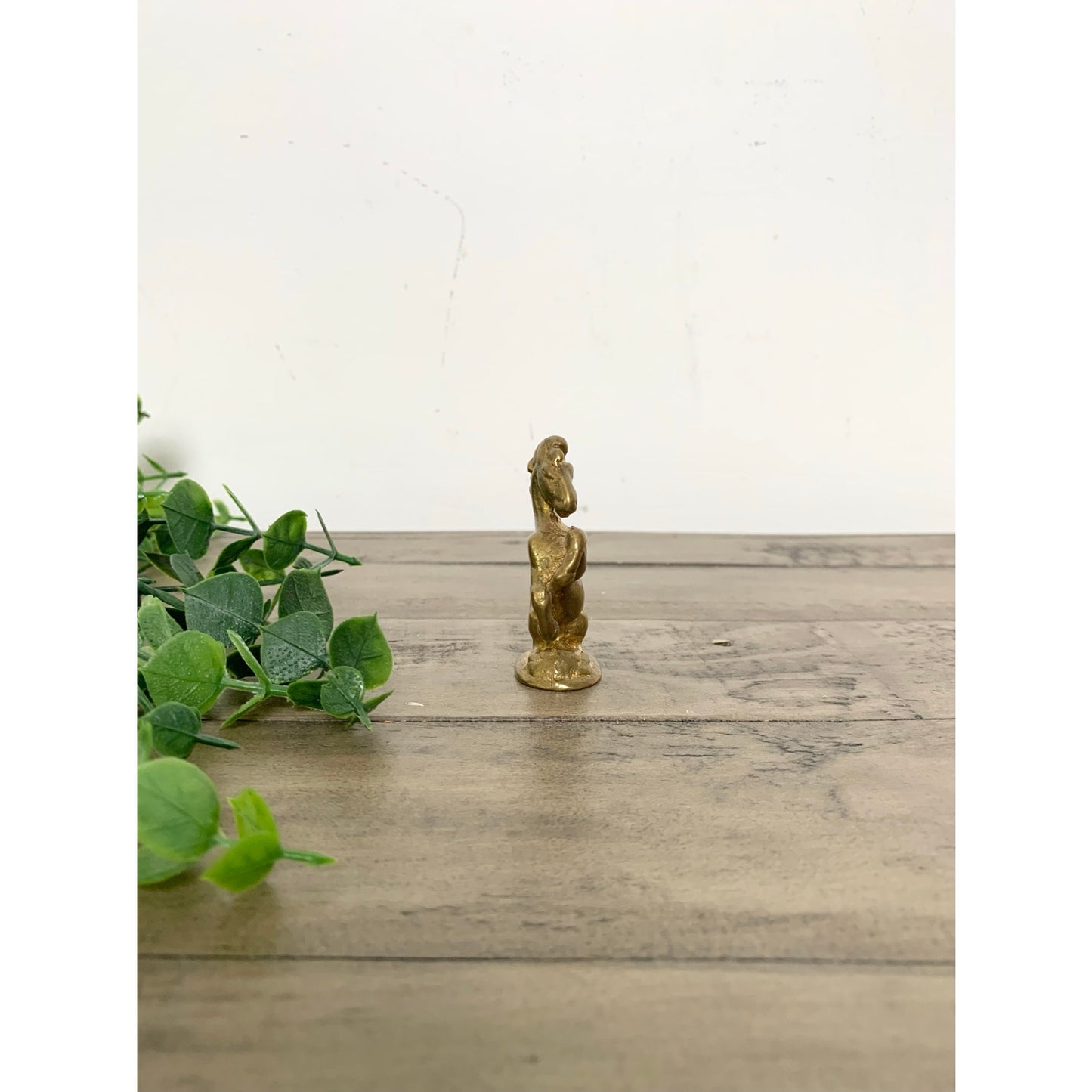 Vintage Solid Brass Miniature Rearing Horse Figurine Equestrian Collectible