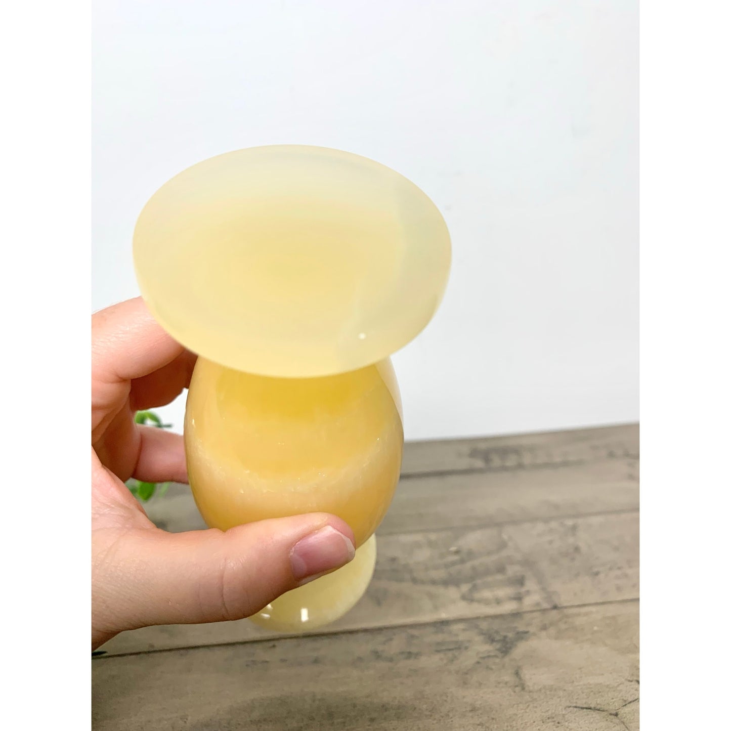 Vintage Yellow Honey Onyx Stone Vase – Carved Marble Natural Organic Stone Boho