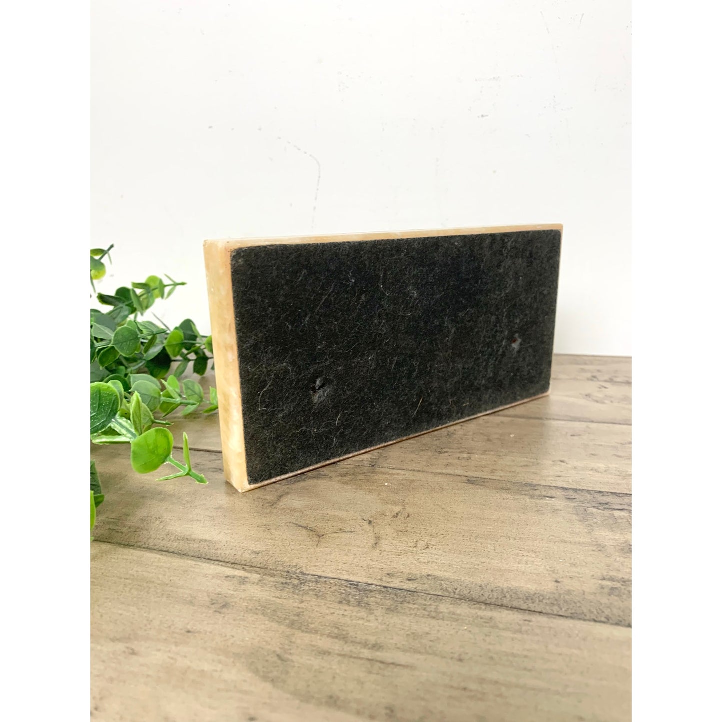 Vintage Onyx Stone Double Brass Pen Holder Desk Stand Office Old Money Academia