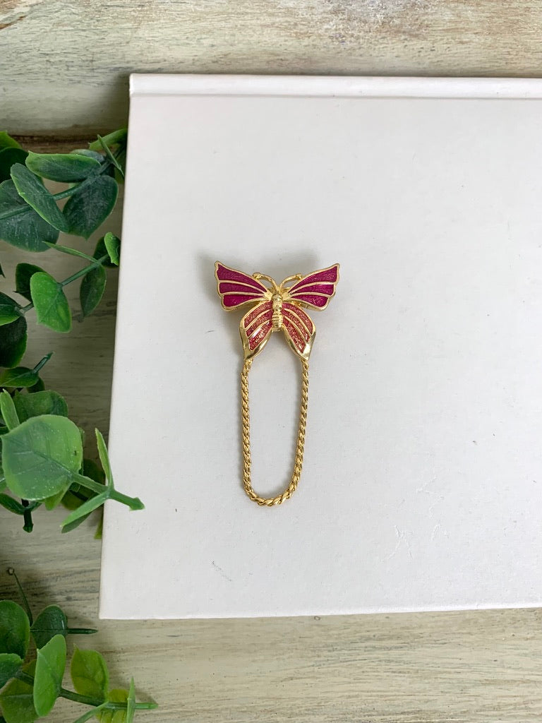 Vintage Goldtone Butterfly Brooch
