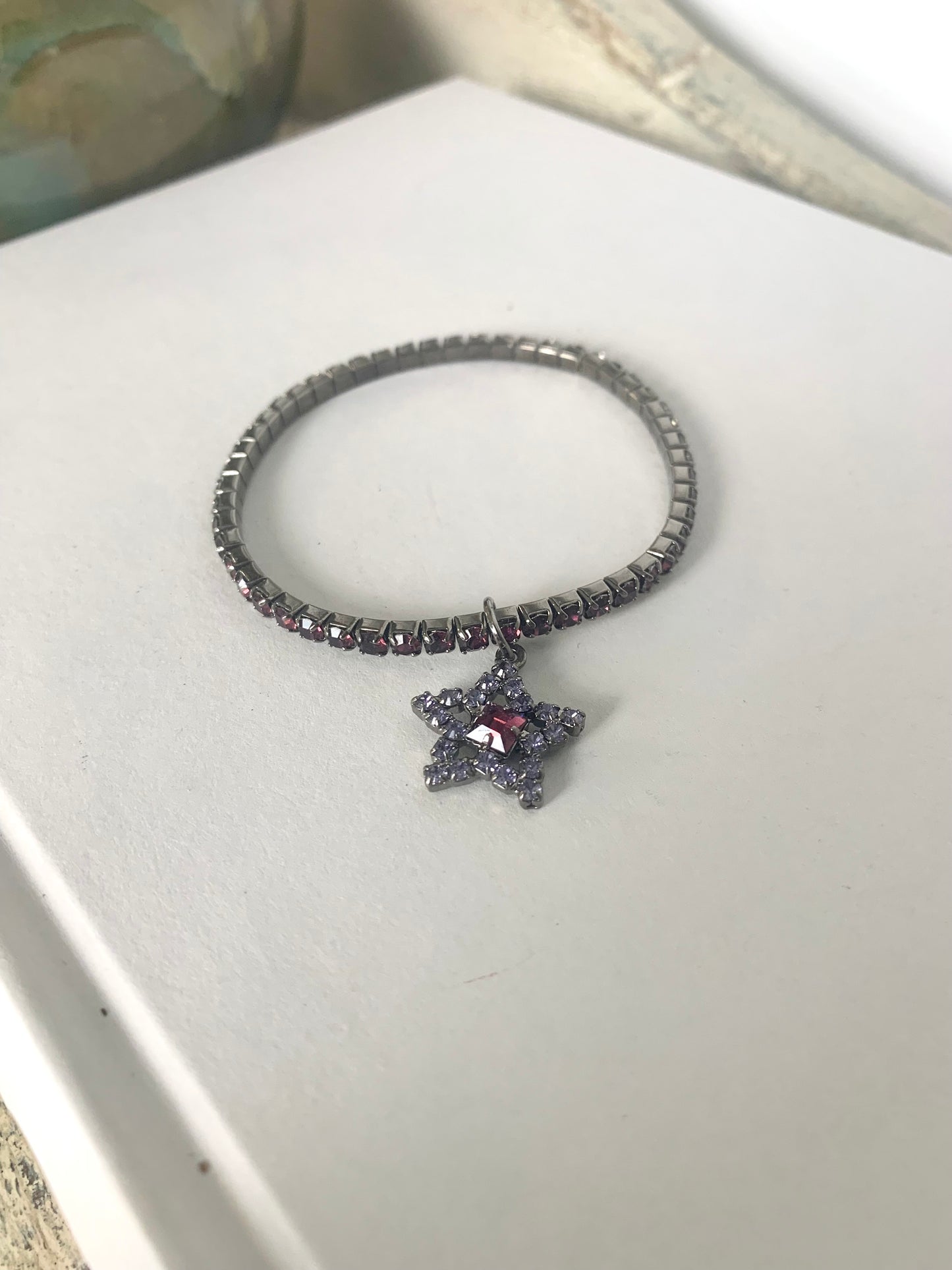Rhinestone Stretch Bracelet Star Charm