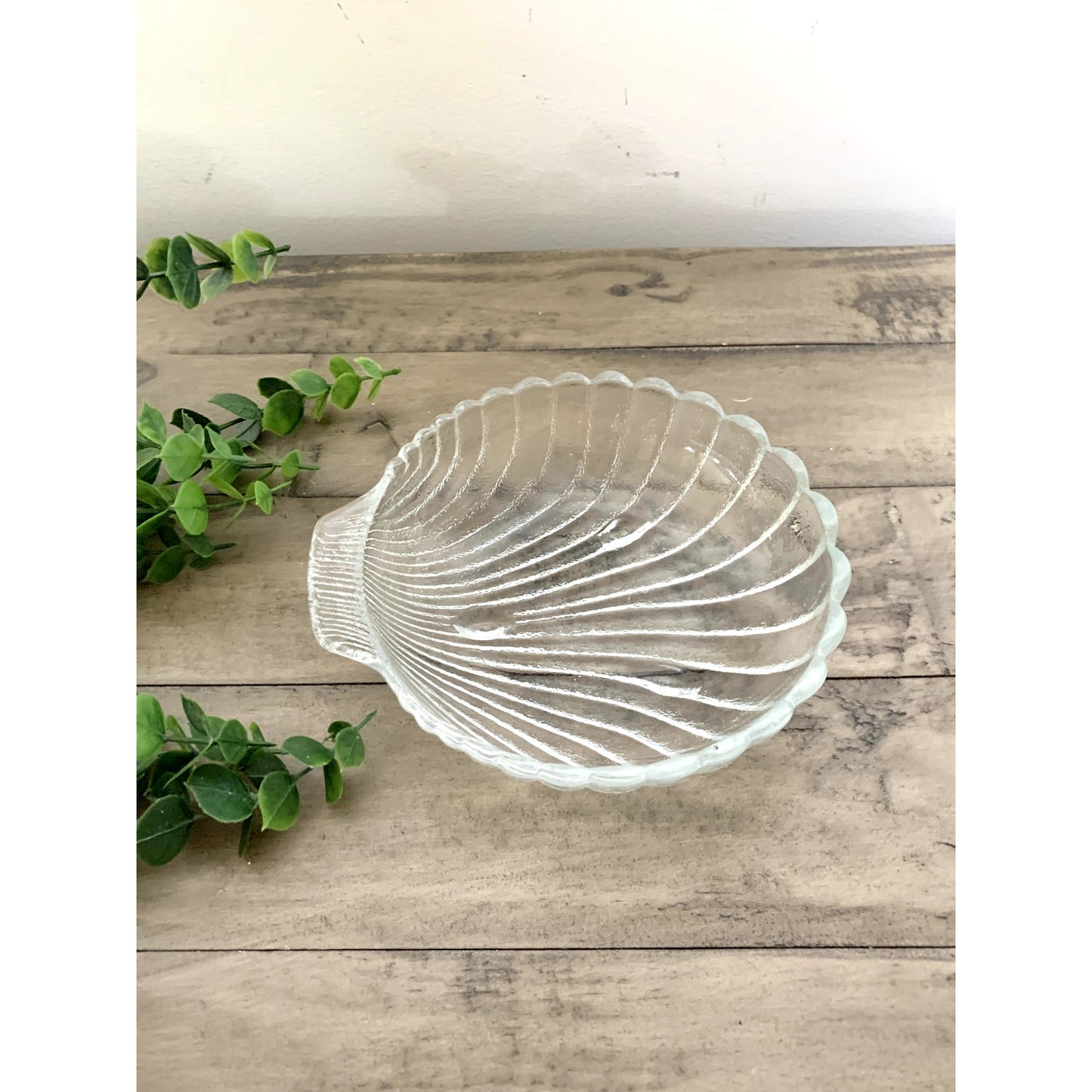 Vintage Anchor Hocking Clam Shell Glass Serving Dish Set 3pc Coastal Cottage