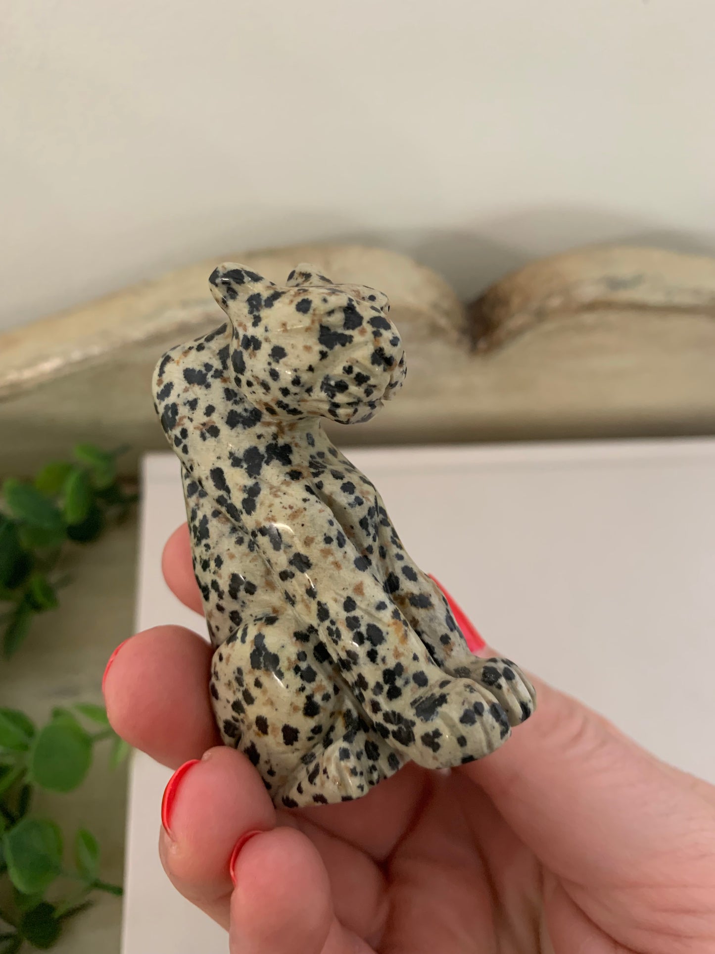 Dalmatian Jasper Cheetah/Leopard Figurine