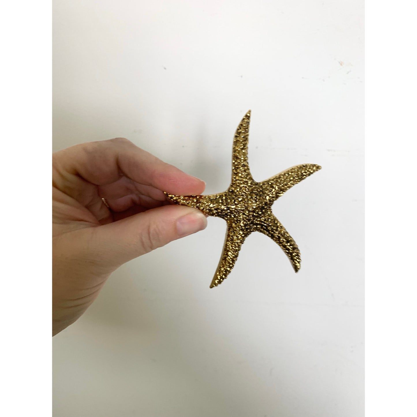 Vintage Small Brass Starfish Figurine Paperweight Nautical Coastal Beach Gold
