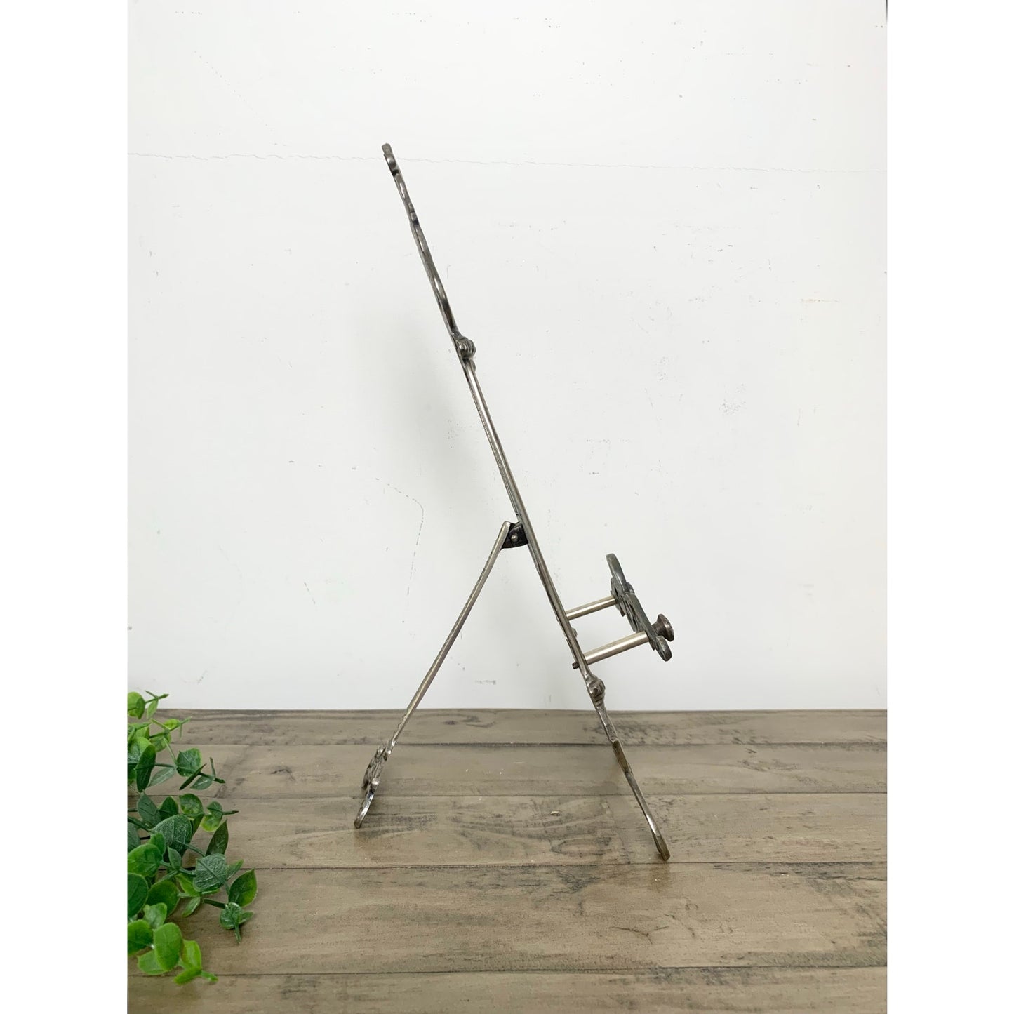 Vintage Ornate Vintage Silver Metal Display Easel Book or Plate Holder Old Money