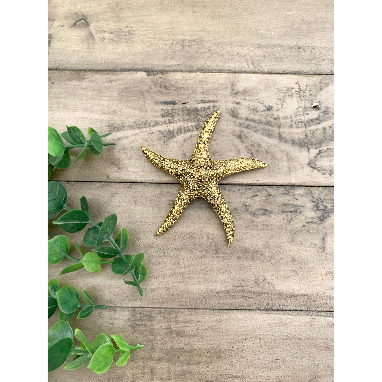 Vintage Small Brass Starfish Figurine Paperweight Nautical Coastal Beach Gold
