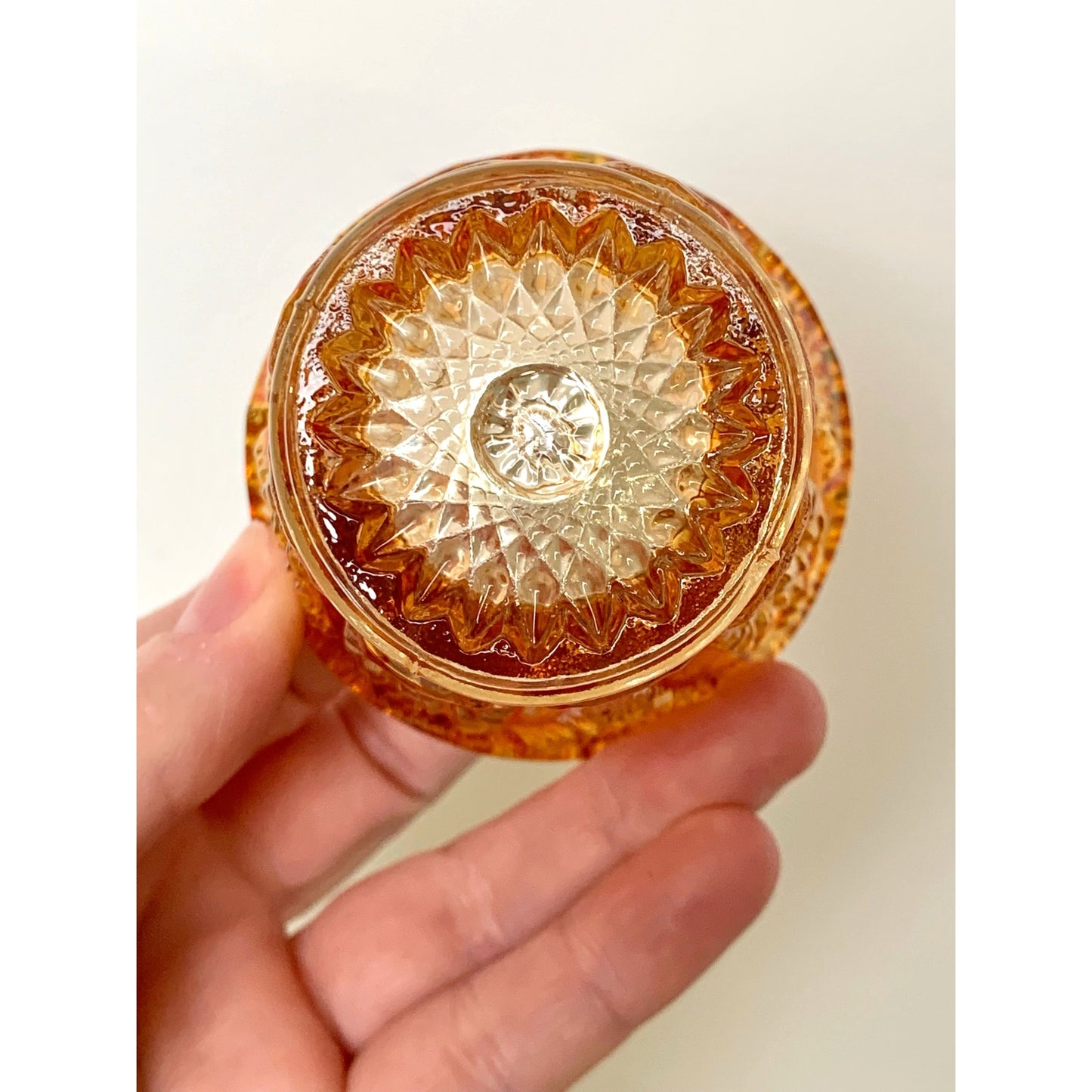 Vintage Imperial Glass Marigold Carnival Glass Toothpick Holder Iridescent Votive