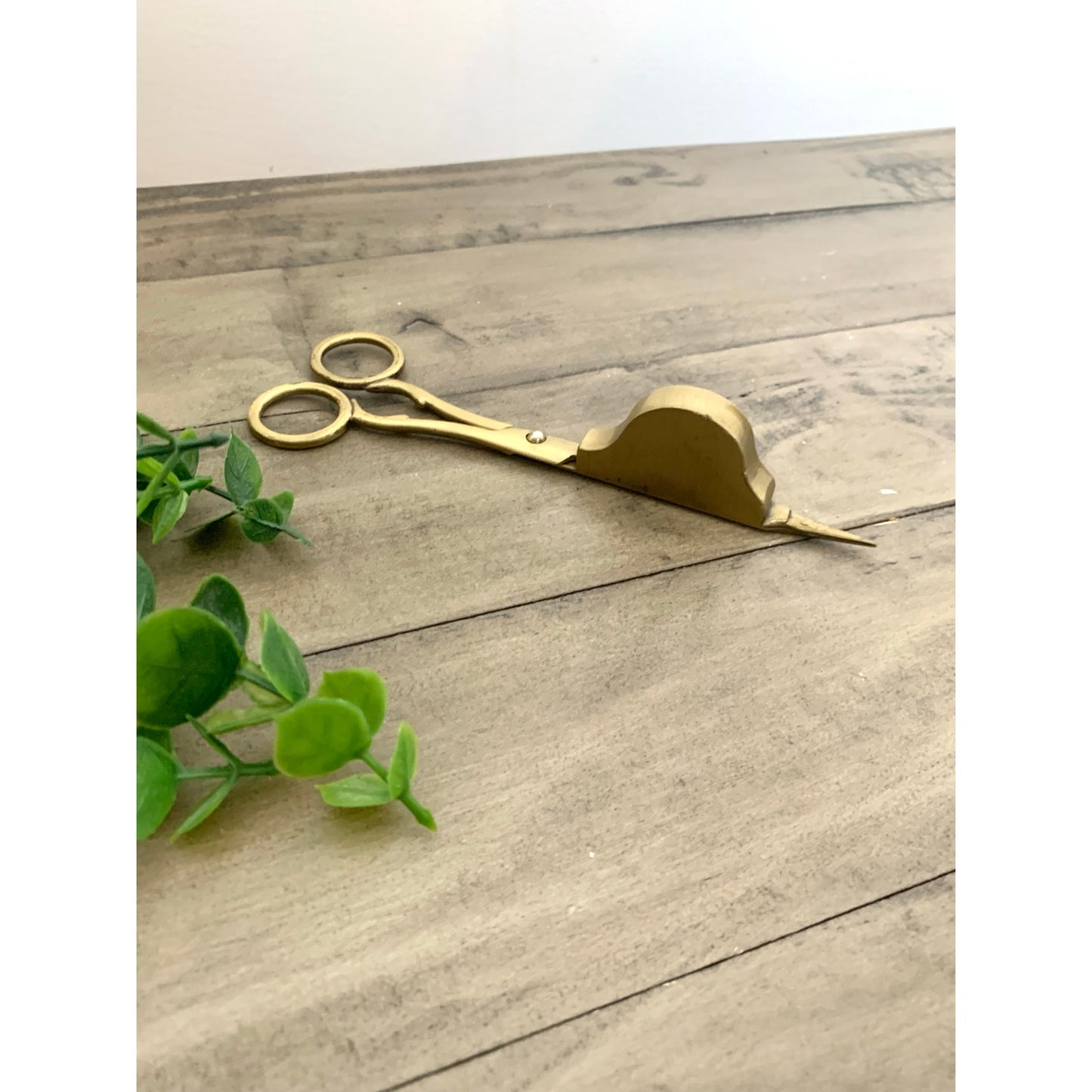 Vintage Brass Wick Trimmers Candle Snuffer Scissors Antique Style Ornate Gold