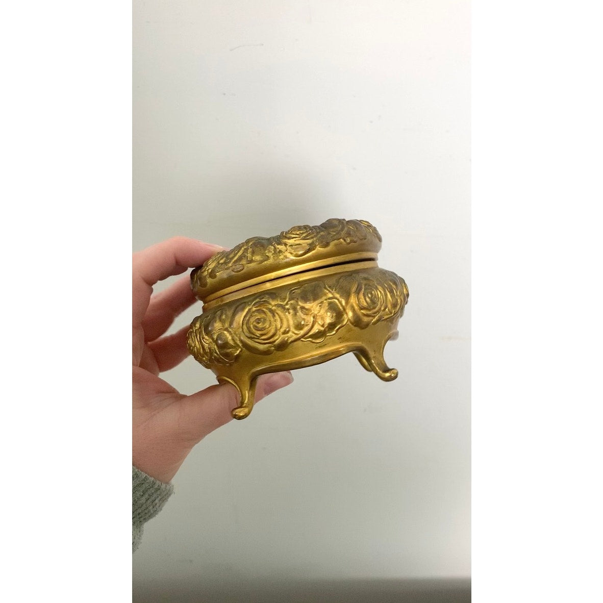 Antique Art Nouveau Jewelry Casket with Rose Design by Jennings Bros