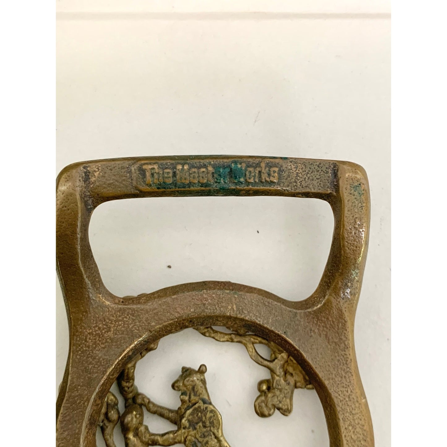 Vintage Masterworks Brass Belt Buckle Tiger Tree Western Animal