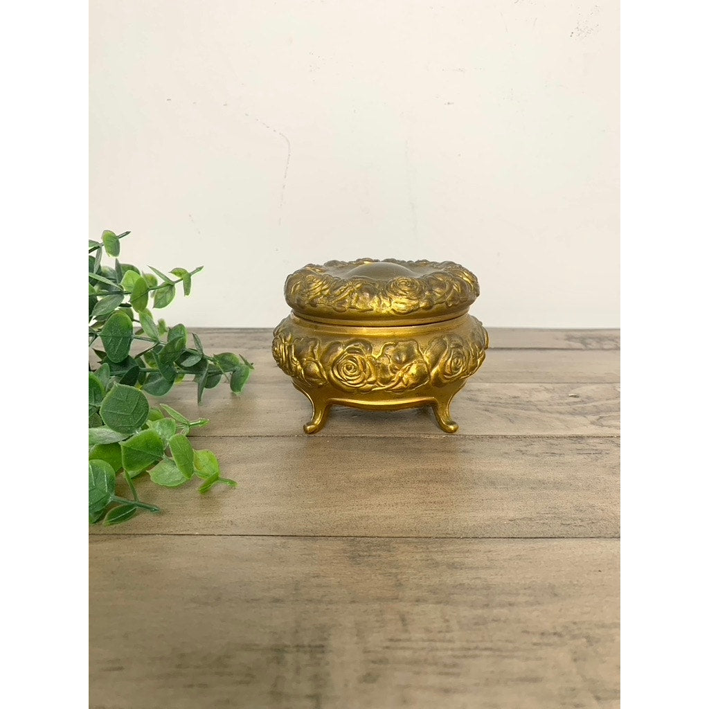 Antique Art Nouveau Jewelry Casket with Rose Design by Jennings Bros