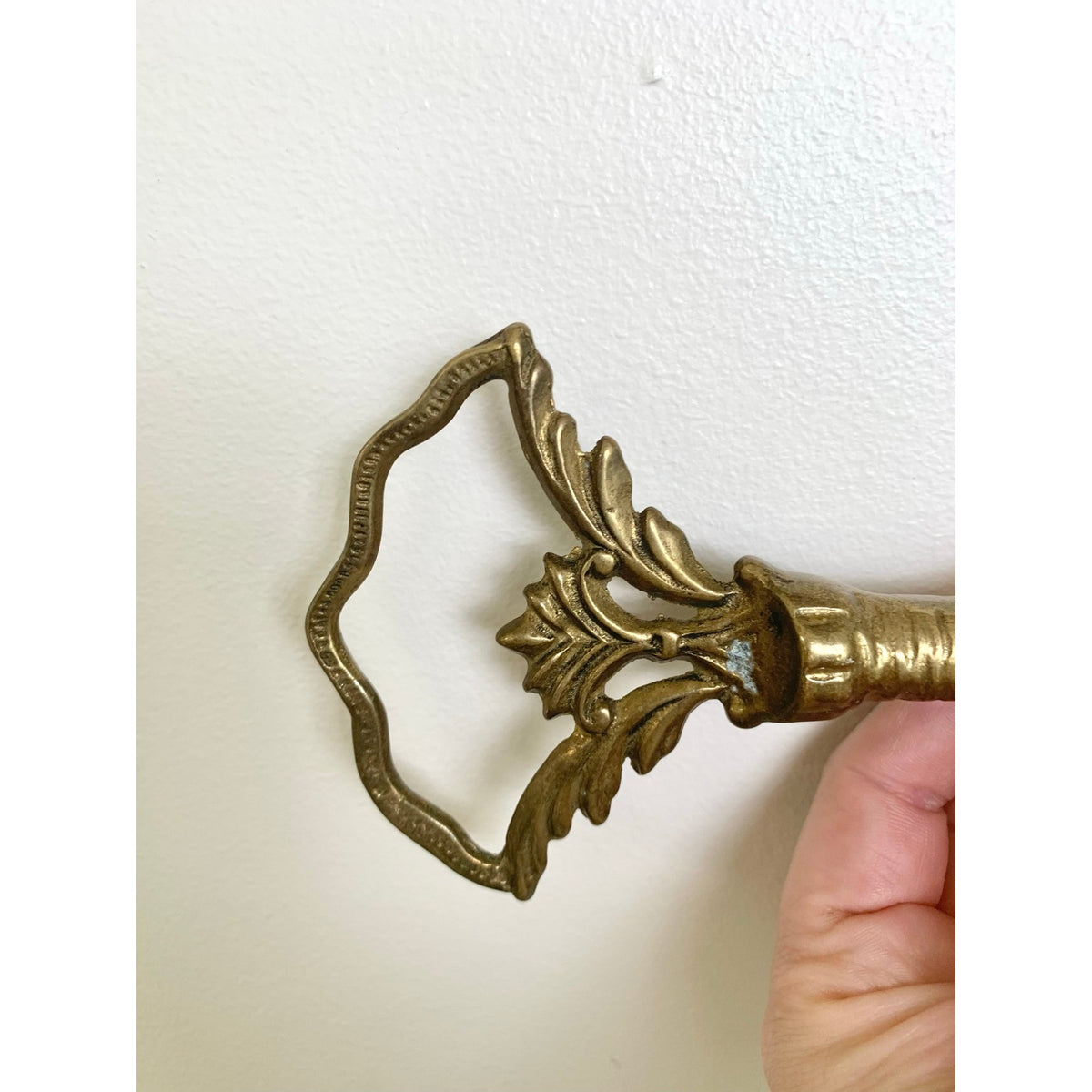 Vintage Brass Curtain Tieback Hook Ornate Black Metal Drapery Holdback Wall Mount