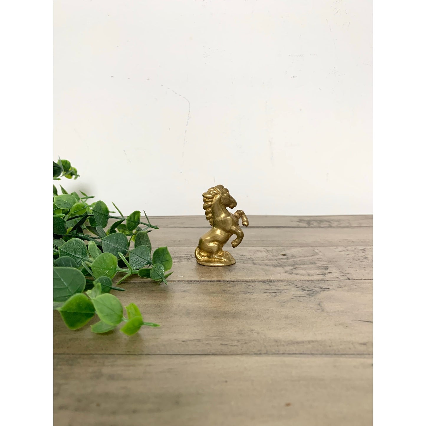 Vintage Solid Brass Miniature Rearing Horse Figurine Equestrian Collectible