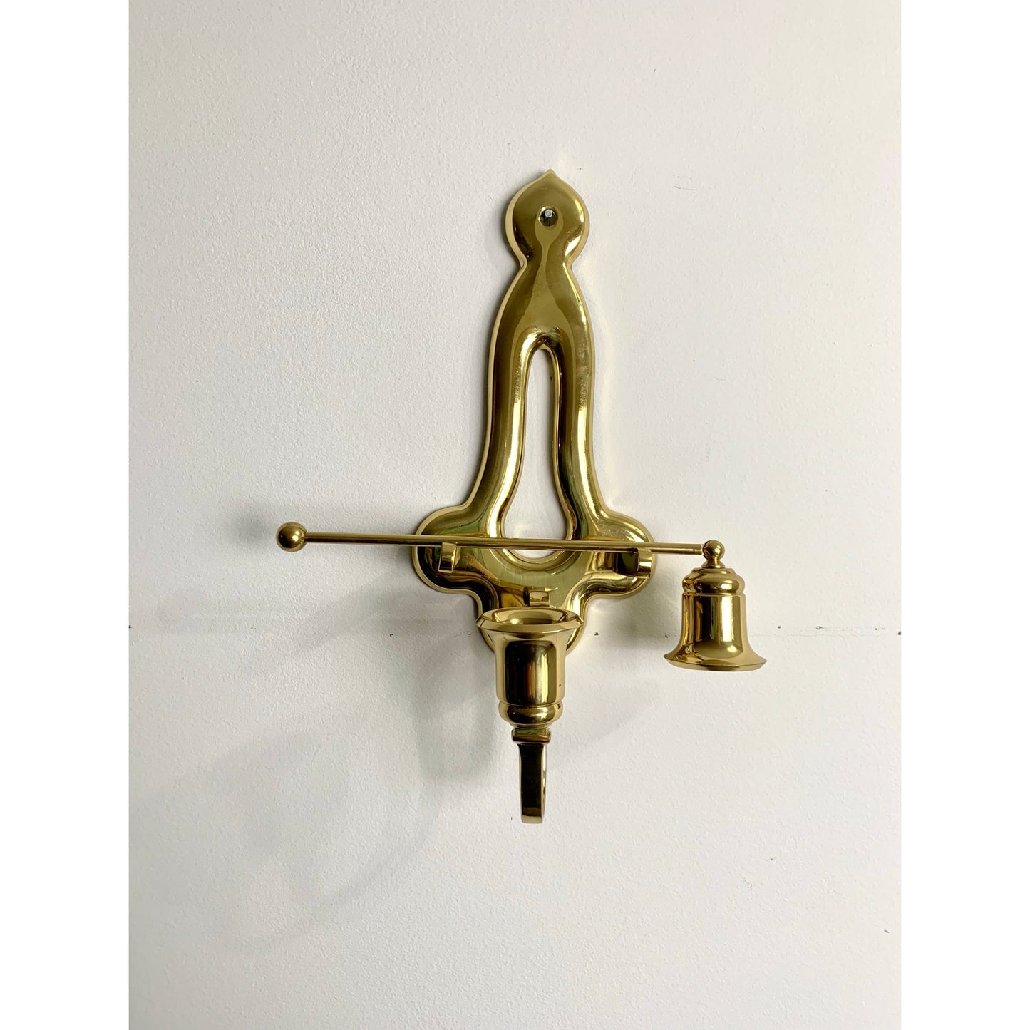 Vintage Brass Wall Sconce Candle Holder with Removable Snuffer Cottage Old Money