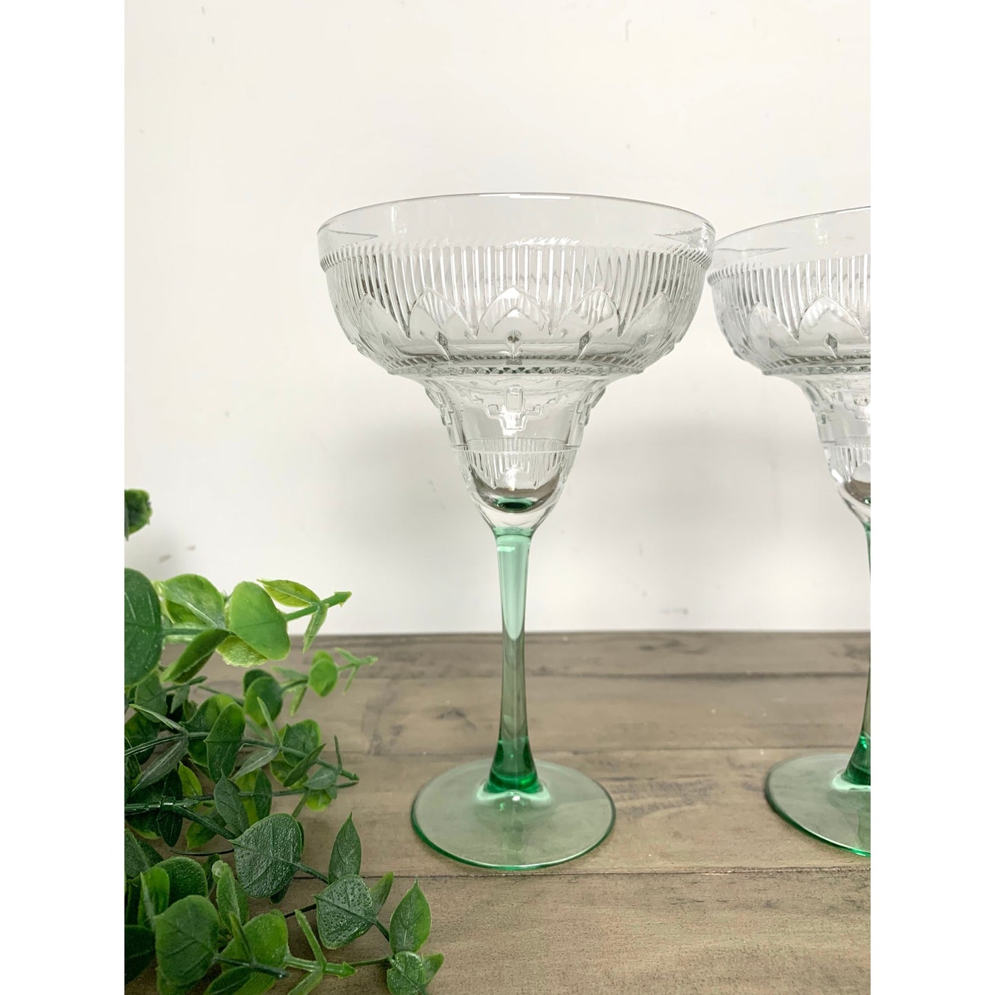 Set of 3 Vintage Glass Margarita Glasses Sombrero by Cristal D’Arques-Durand