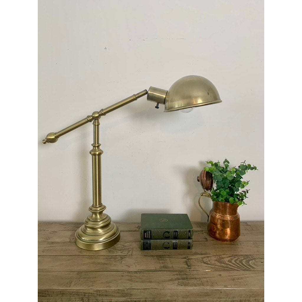 Large Vintage Brass Adjustable Table Lamp – Classic Task Light
