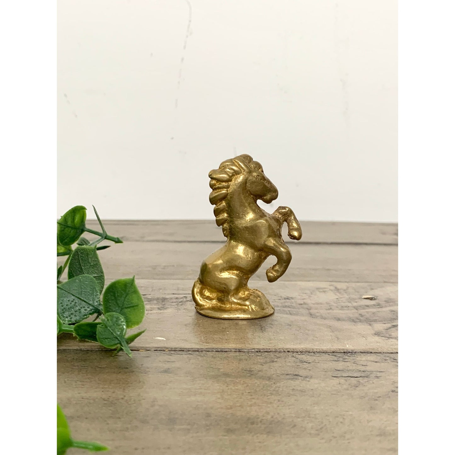 Vintage Solid Brass Miniature Rearing Horse Figurine Equestrian Collectible