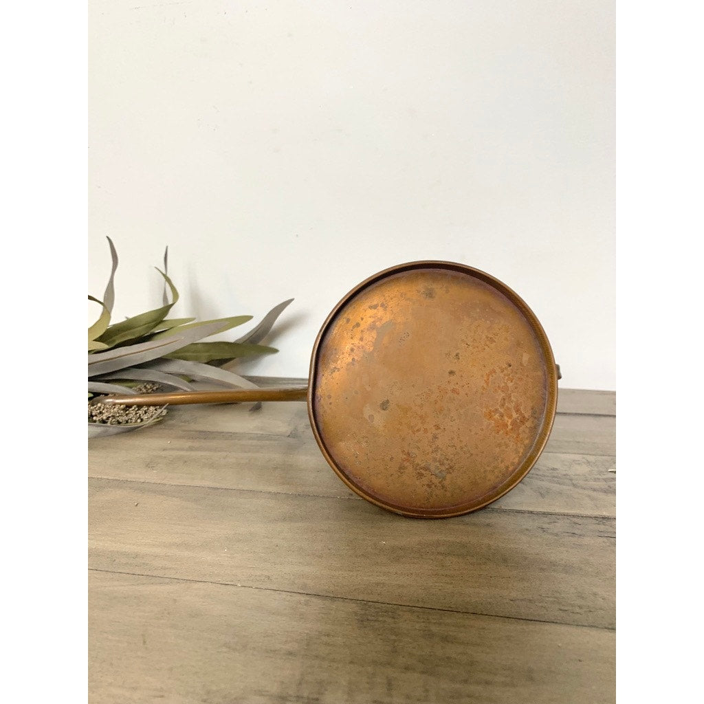 Vintage Hammered Copper Watering Can with Curved Handle and Long Spout Vase