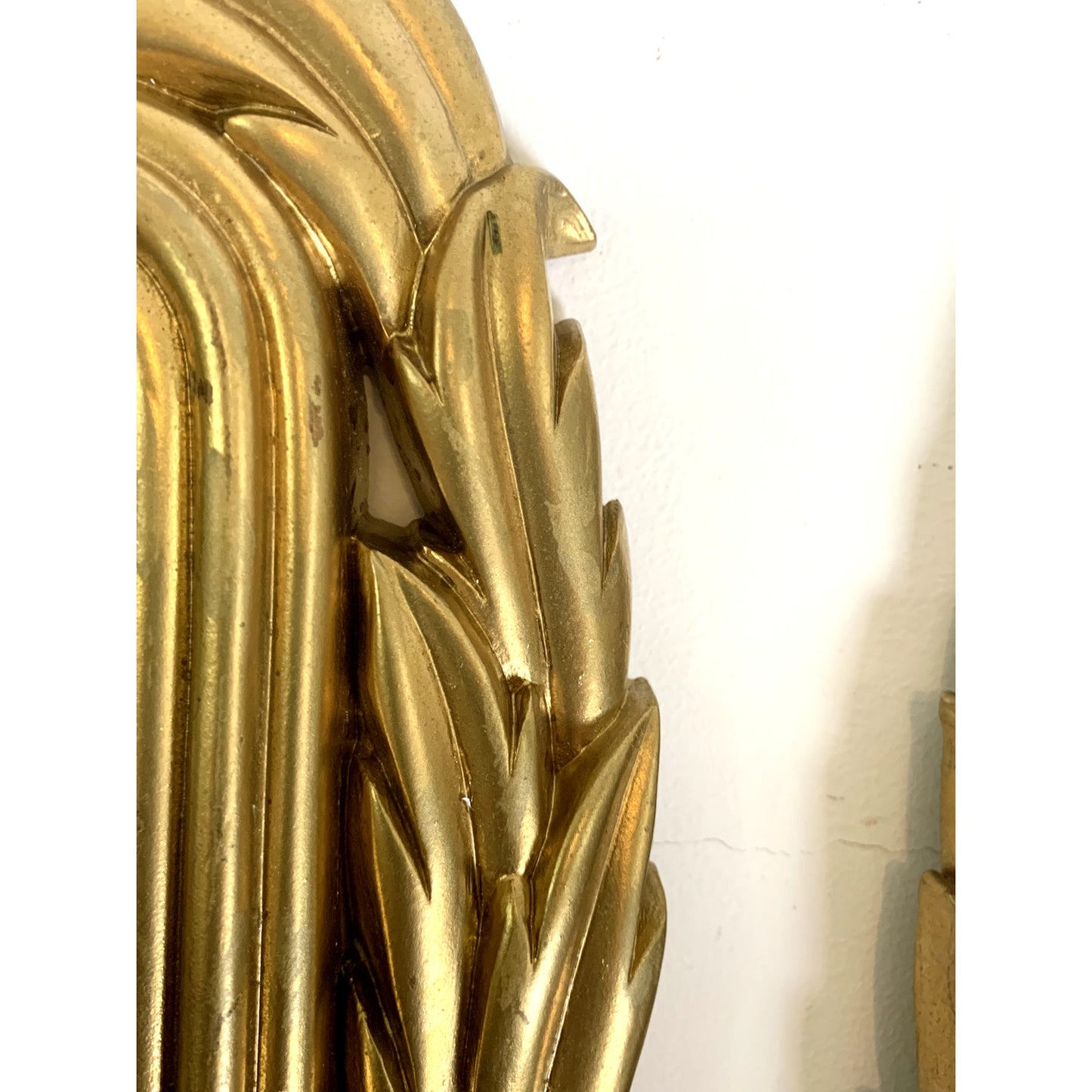 Vintage Burwood Gold Wall Mirror Sconces Ornate Hollywood Regency 1980 Glam Boho