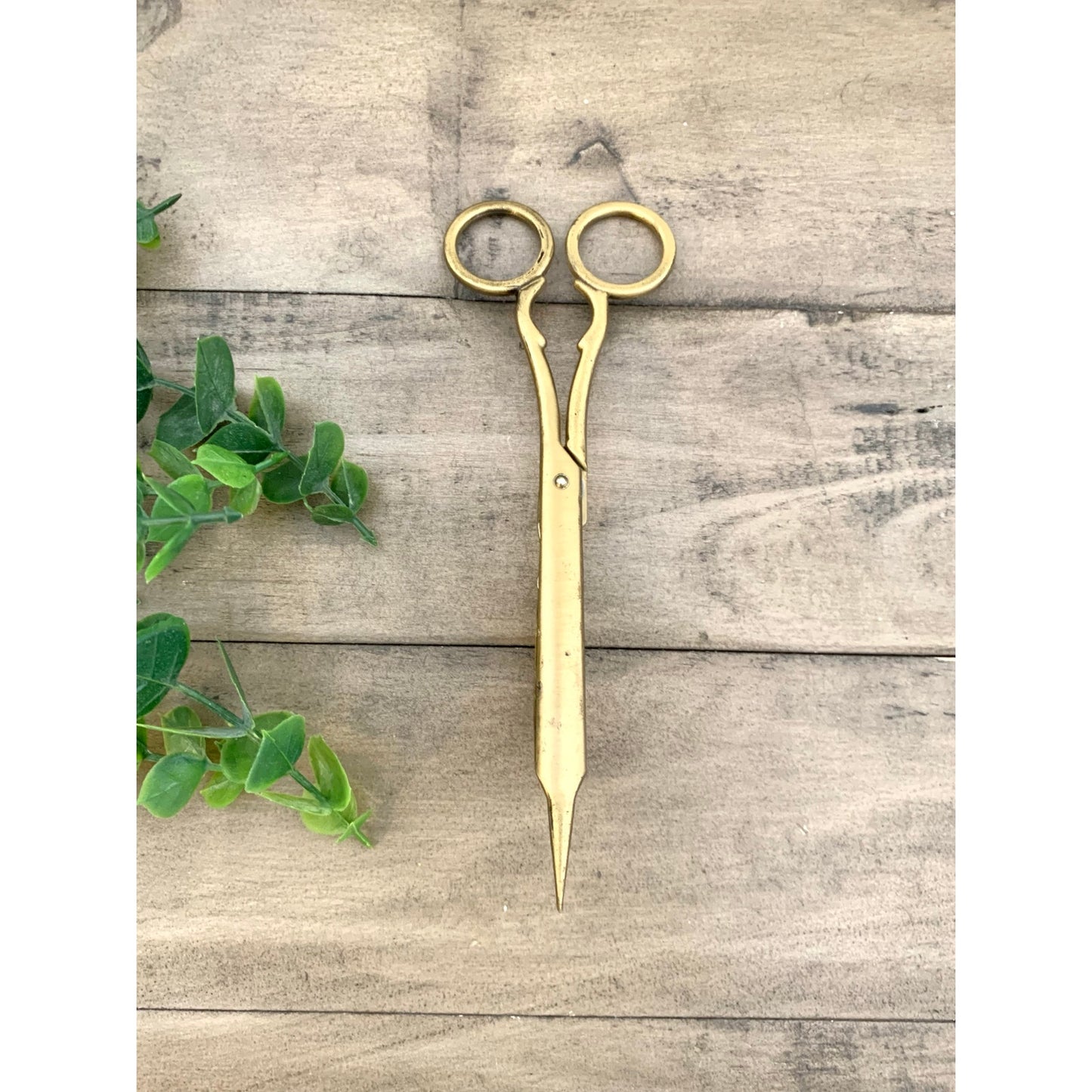 Vintage Brass Wick Trimmers Candle Snuffer Scissors Antique Style Ornate Gold