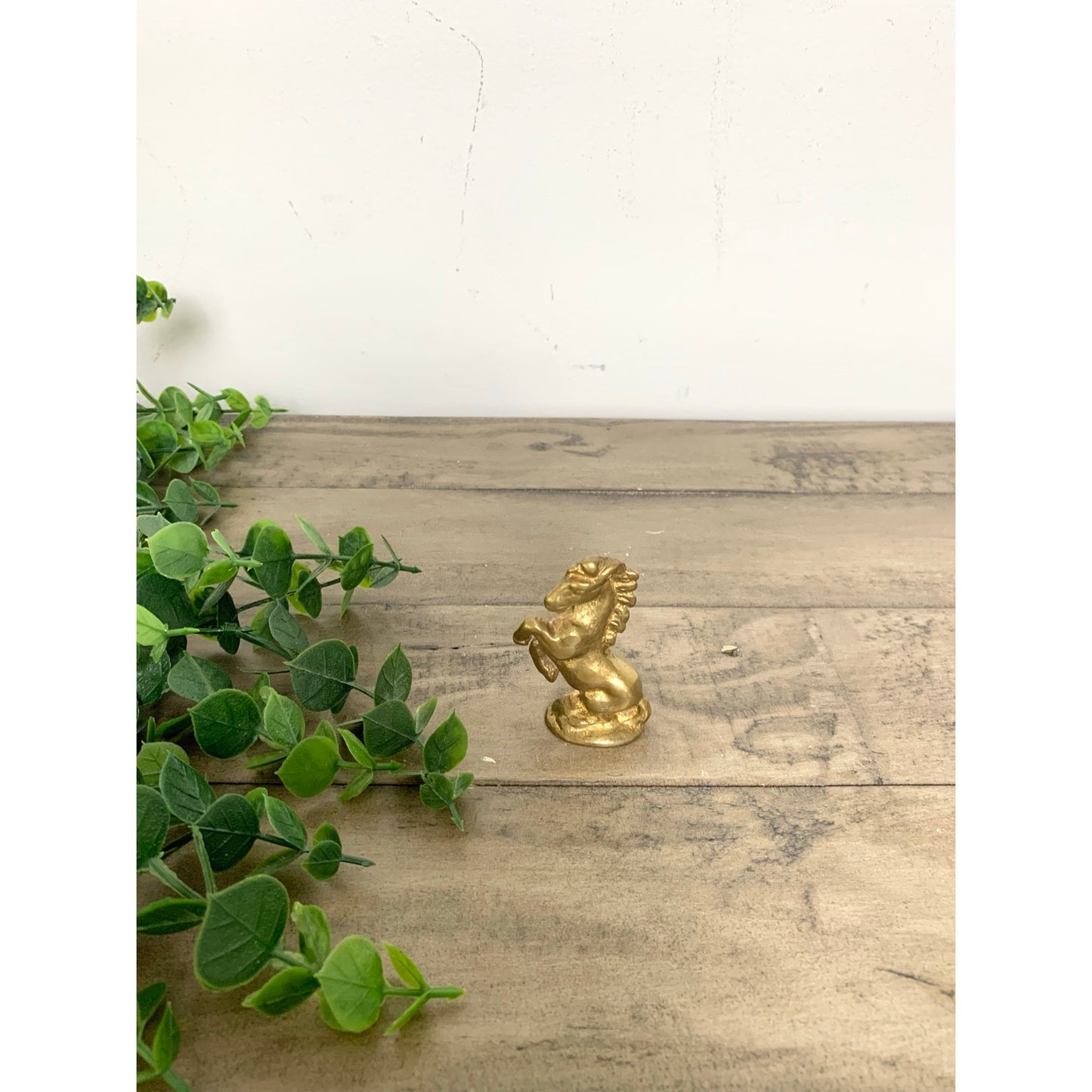 Vintage Solid Brass Miniature Rearing Horse Figurine Equestrian Collectible