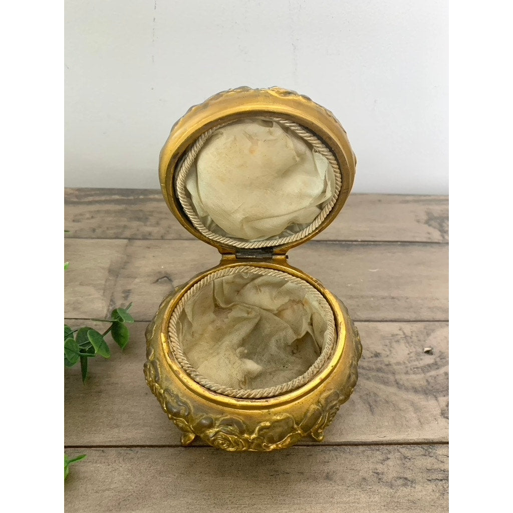 Antique Art Nouveau Jewelry Casket with Rose Design by Jennings Bros