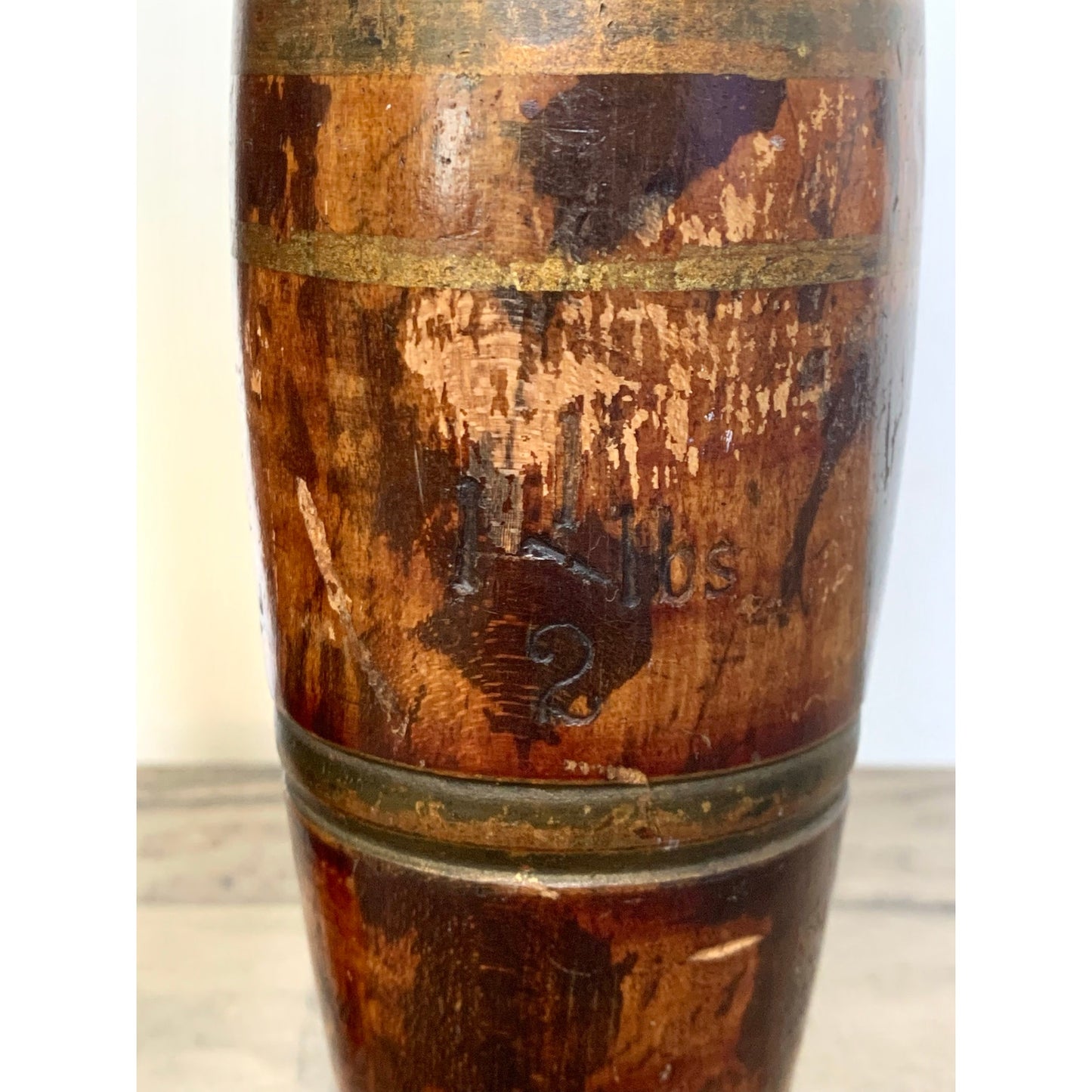 Antique Wooden Indian Clubs Rustic Decorative Skittles Pair Pins Old Money Aged