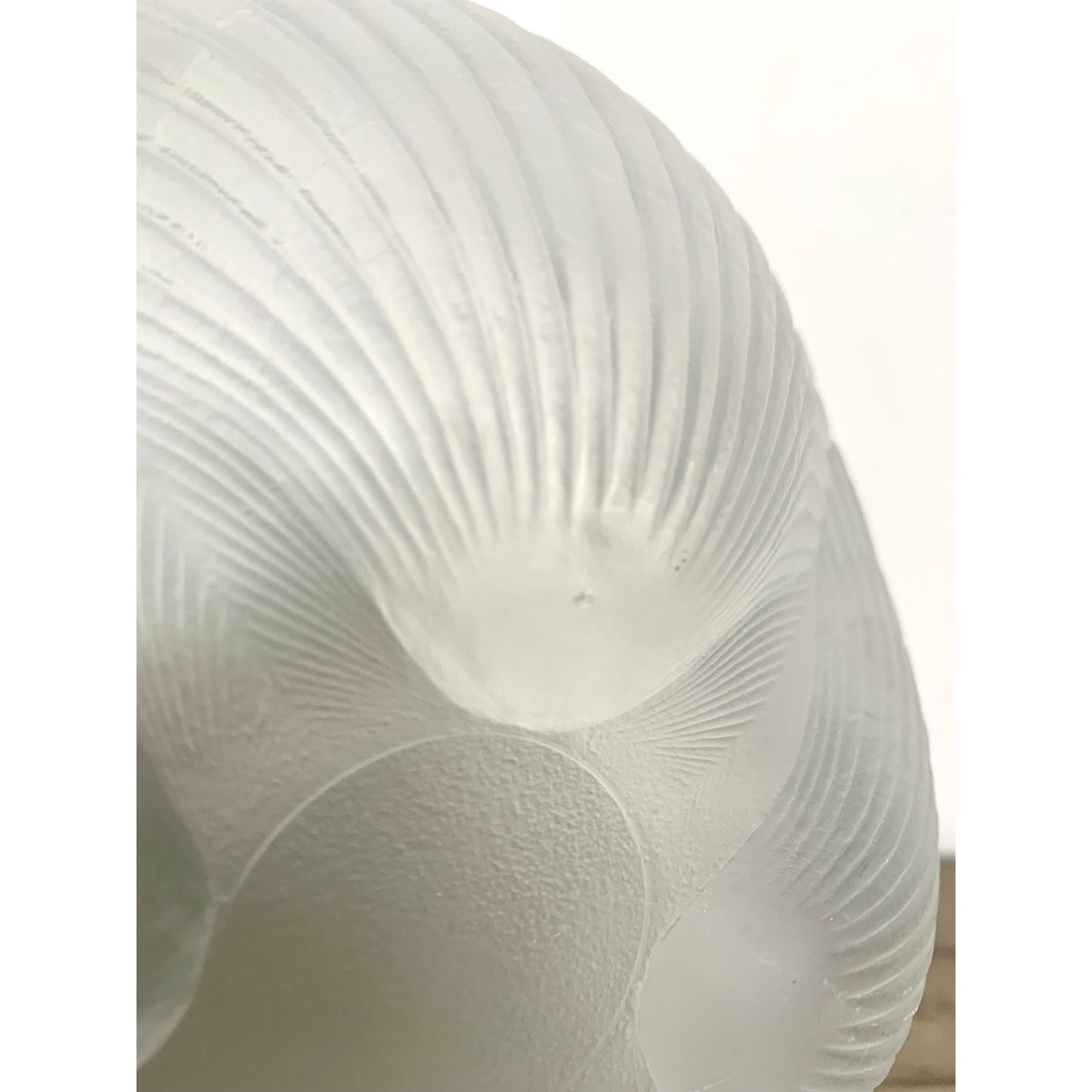 Vintage Mikasa Frosted Crystal Glass Clamshell Coastal Serving Salad Bowl