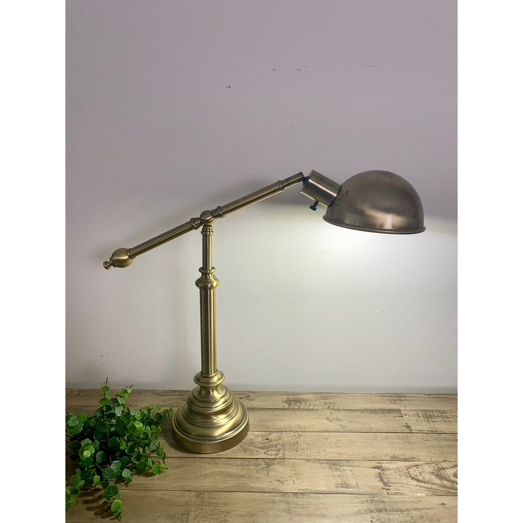 Large Vintage Brass Adjustable Table Lamp – Classic Task Light