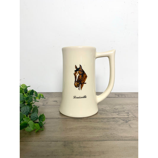 Vintage Louisville Horse Mug Stein Vase Equestrian Souvenir Ceramic USA Derby