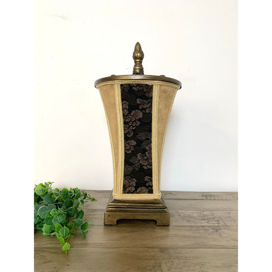 Vintage Tapestry Accent Lamp with Ornate Finial Switch Cord Cottage Old World