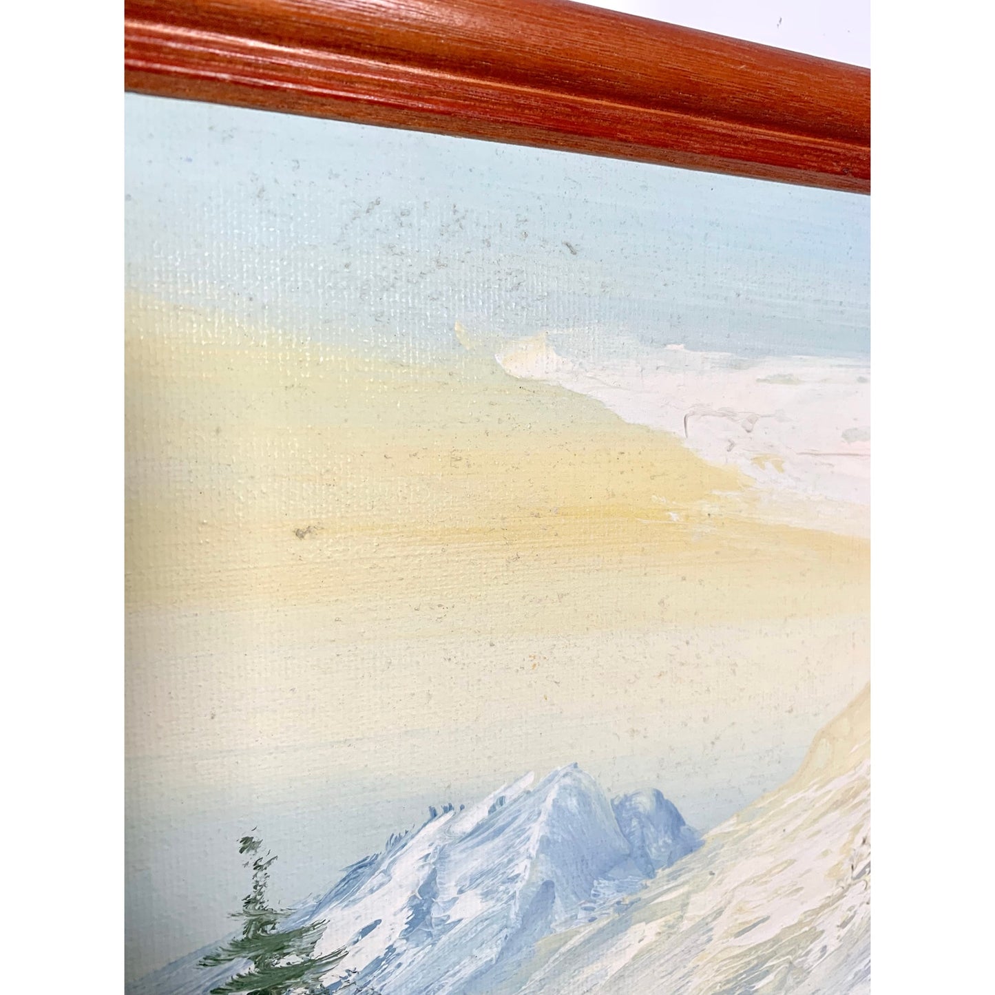 Vintage Mountain Landscape Oil Painting Signed Framed Nature Cottage Fall Art