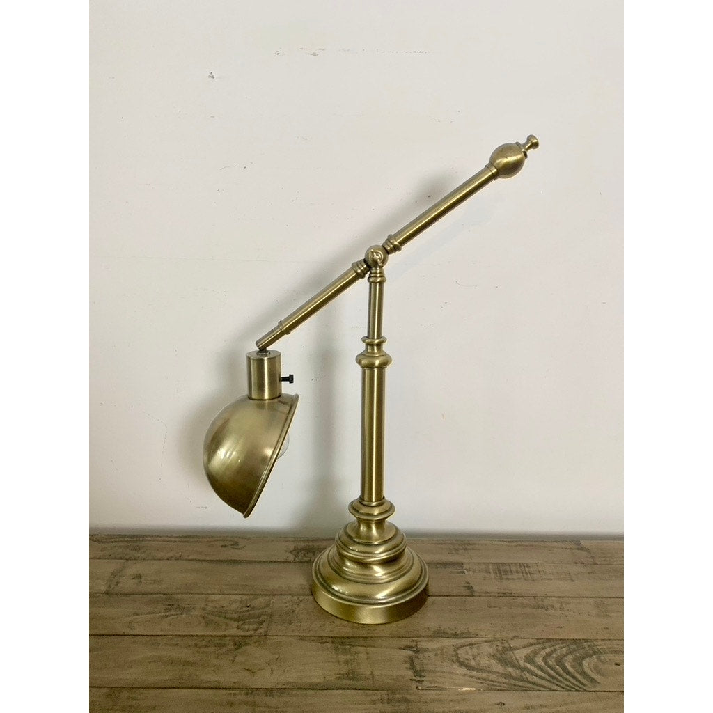 Large Vintage Brass Adjustable Table Lamp – Classic Task Light