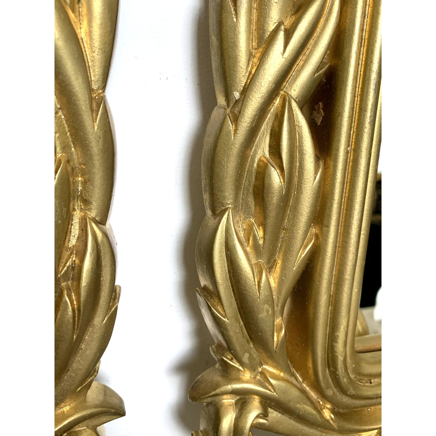 Vintage Burwood Gold Wall Mirror Sconces Ornate Hollywood Regency 1980 Glam Boho