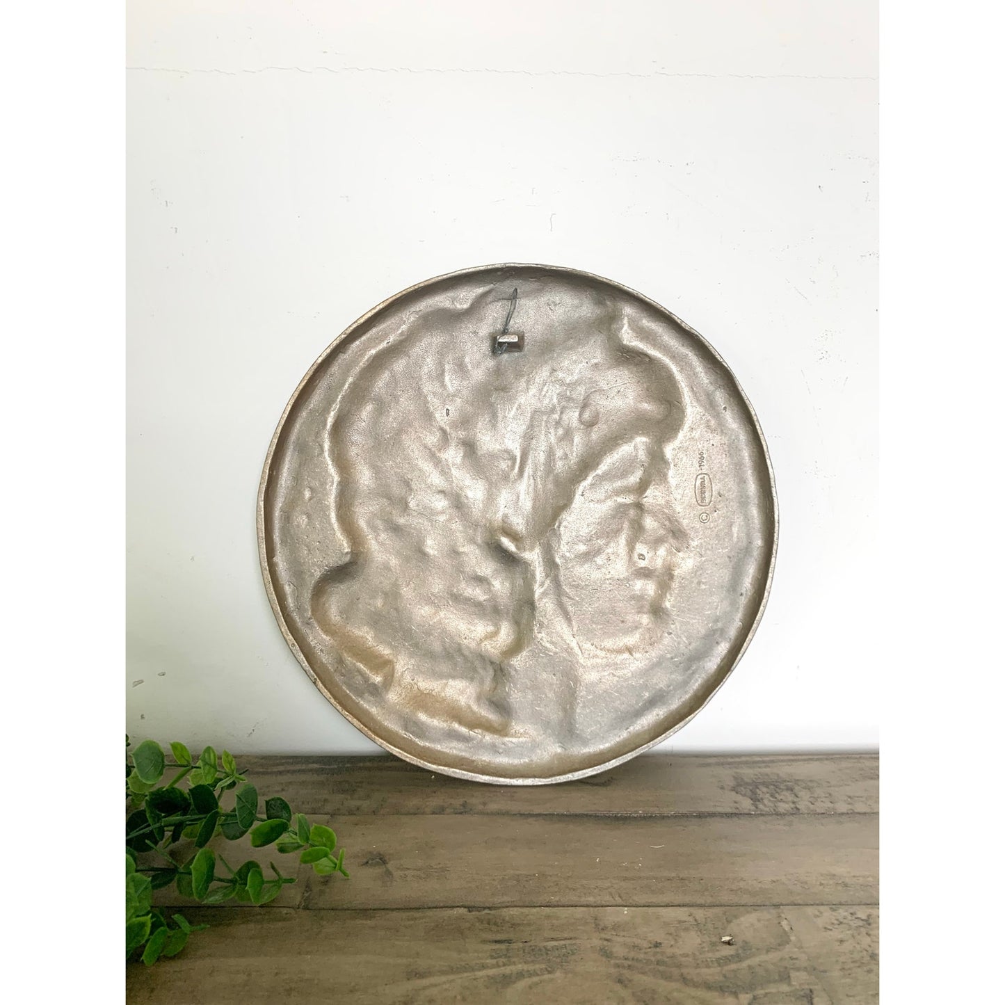 Vintage 1966 Scovill Metal Medallion Wall Hanging - Greek Old Money Old World