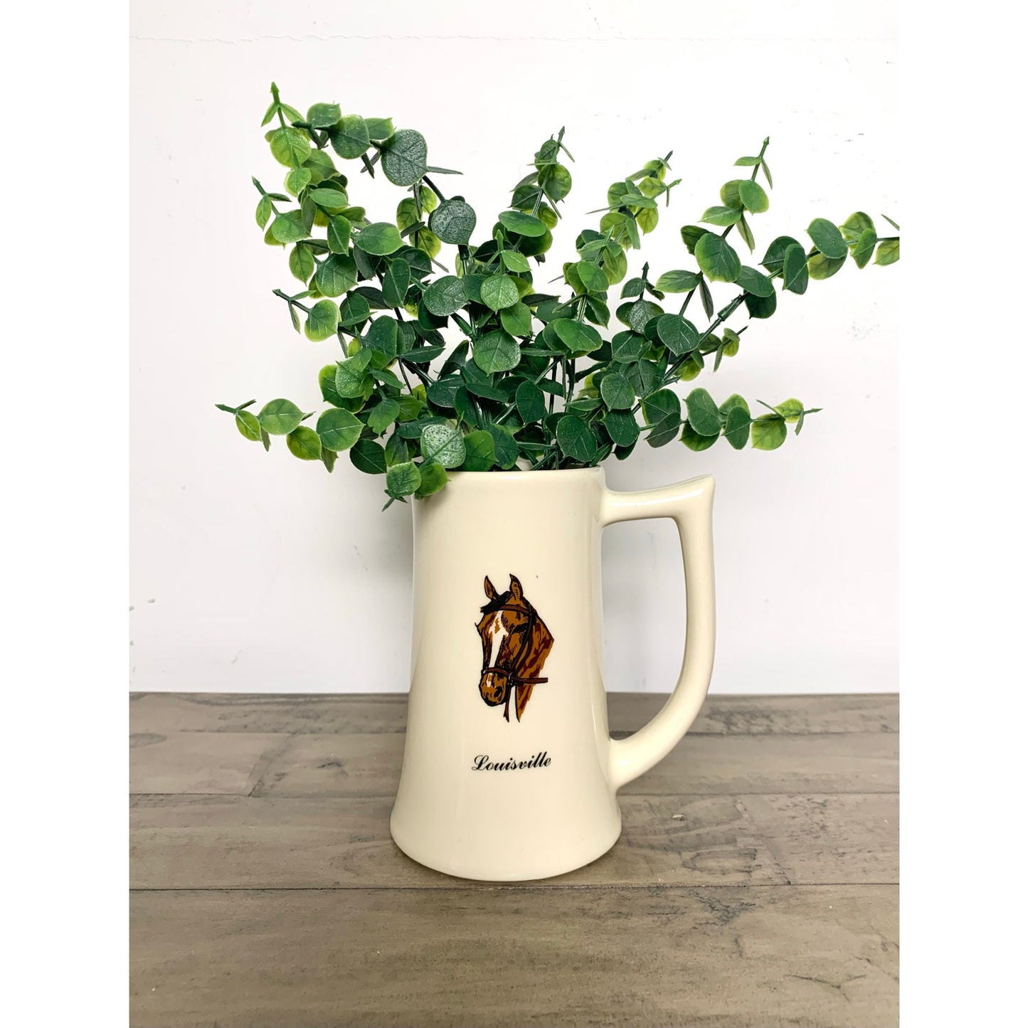 Vintage Louisville Horse Mug Stein Vase Equestrian Souvenir Ceramic USA Derby
