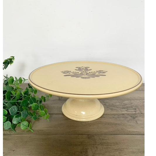 Vintage Pfaltzgraff Pedestal Cake Stand Rustic Cottagecore Farmhouse Kitchen