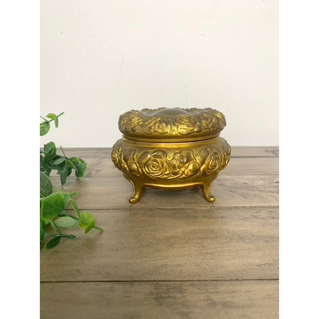 Antique Art Nouveau Jewelry Casket with Rose Design by Jennings Bros