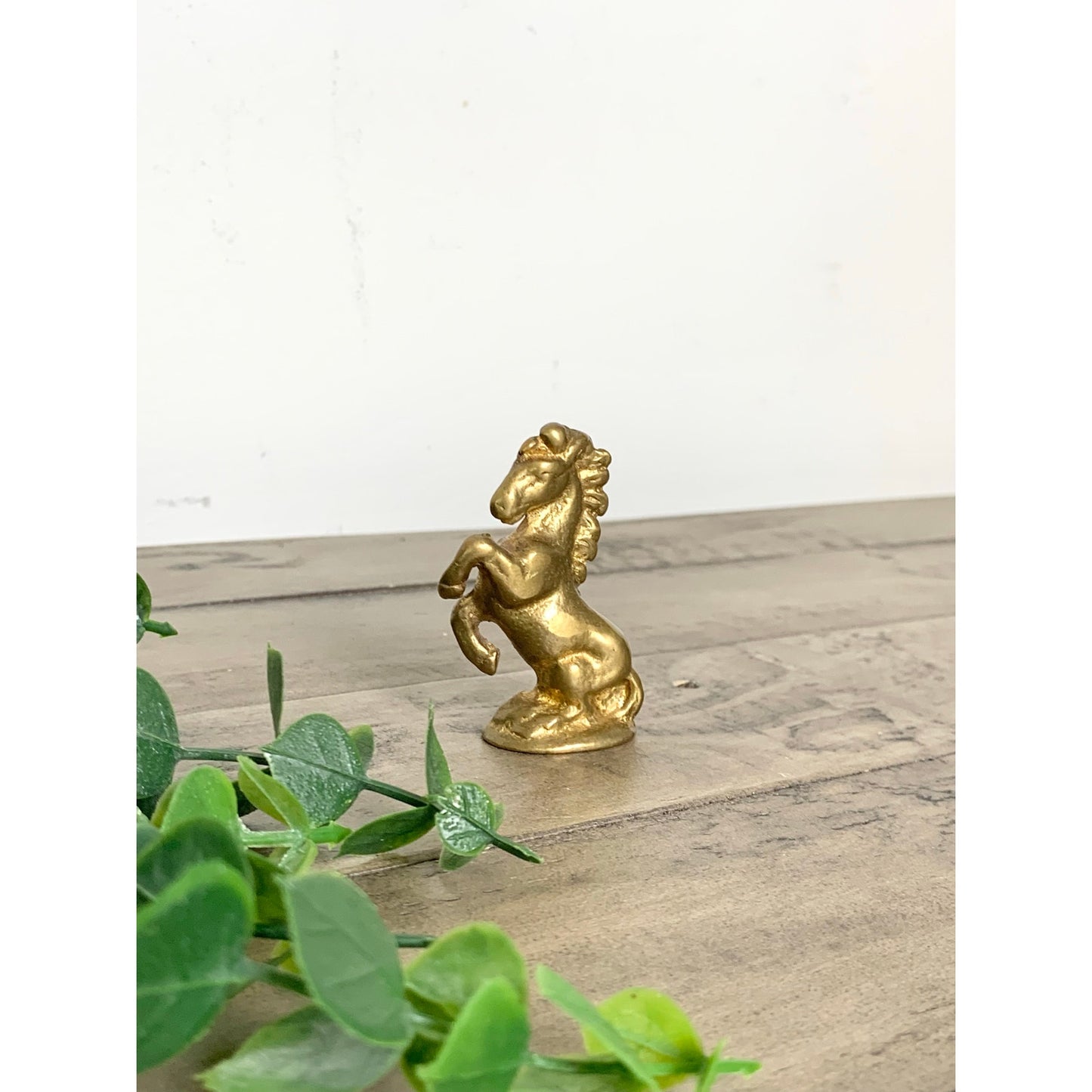 Vintage Solid Brass Miniature Rearing Horse Figurine Equestrian Collectible