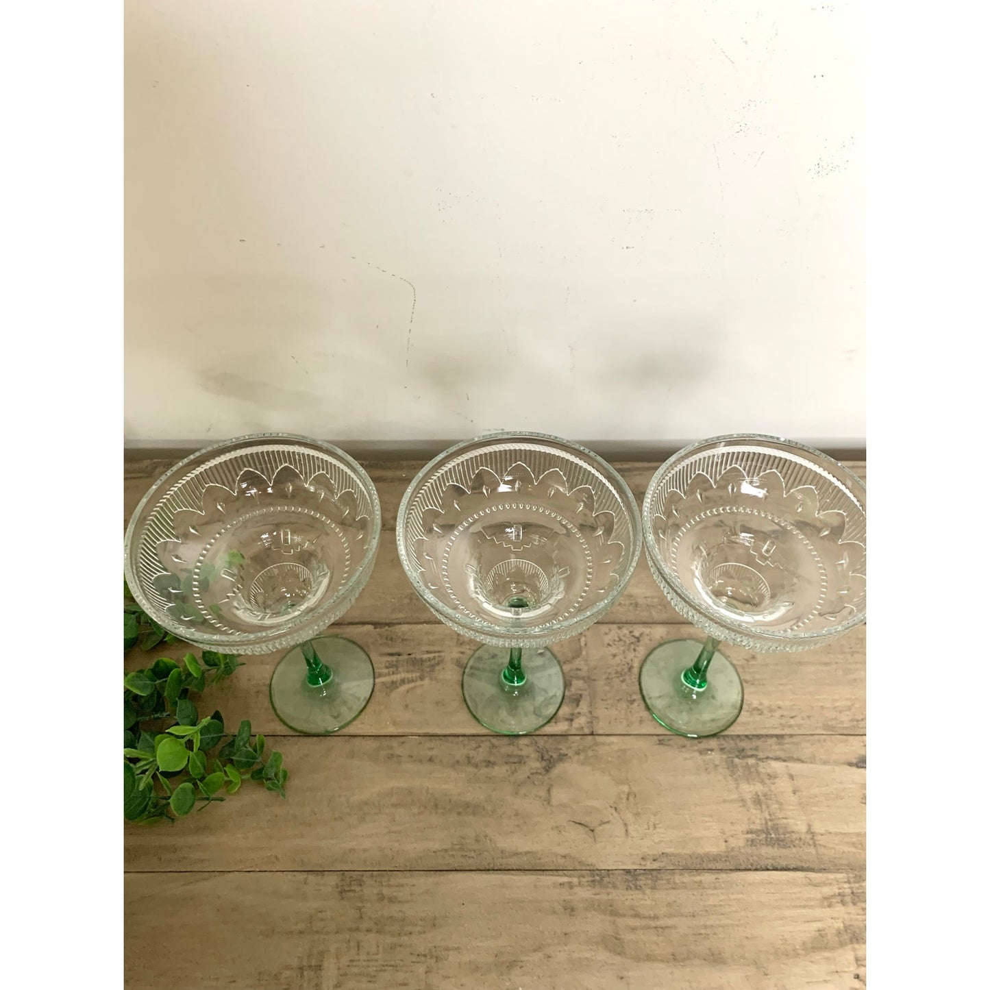 Set of 3 Vintage Glass Margarita Glasses Sombrero by Cristal D’Arques-Durand