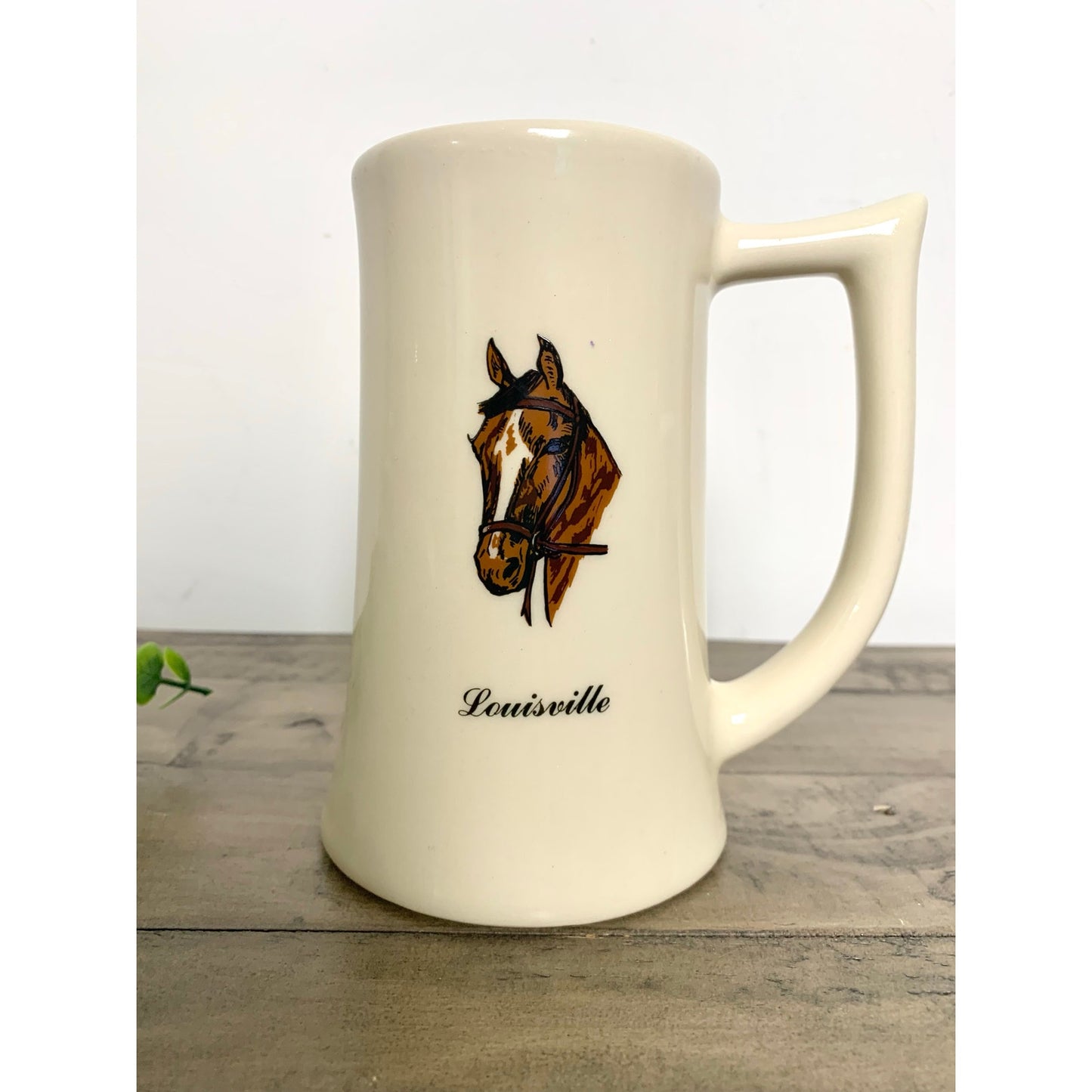 Vintage Louisville Horse Mug Stein Vase Equestrian Souvenir Ceramic USA Derby