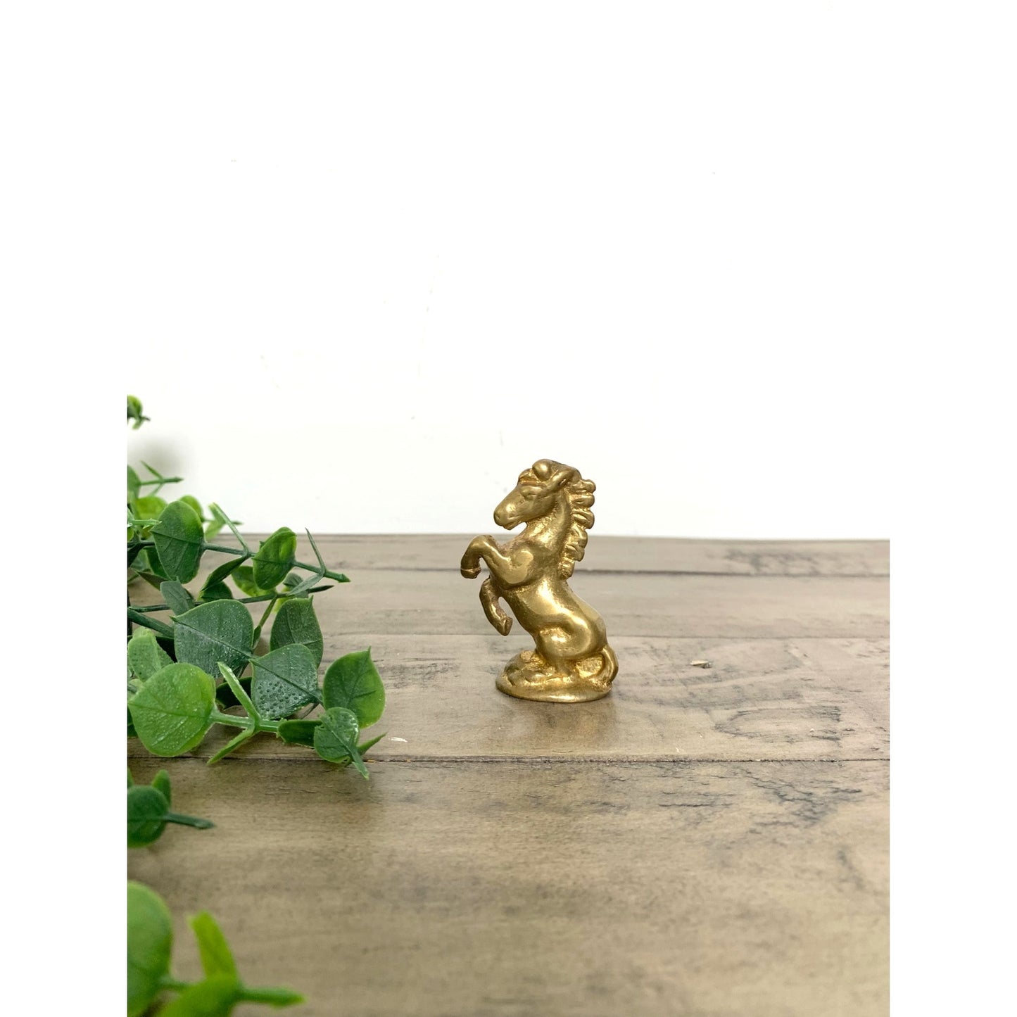 Vintage Solid Brass Miniature Rearing Horse Figurine Equestrian Collectible