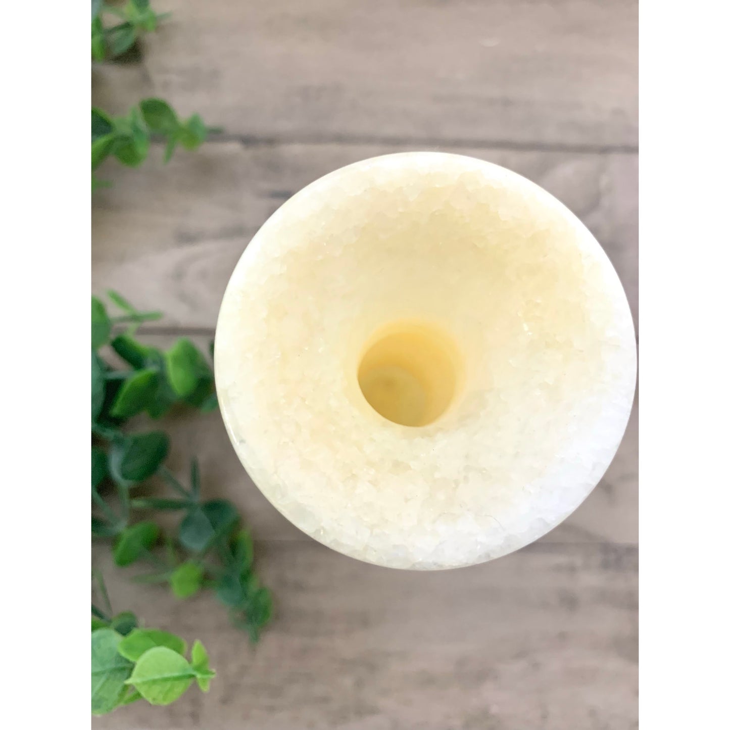 Vintage Yellow Honey Onyx Stone Vase – Carved Marble Natural Organic Stone Boho